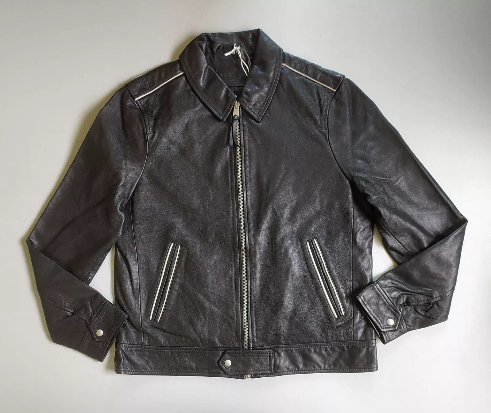Allsaints ALLSAINTS Regis Leather Jacket FTP 9008 Size US L / EU 52-54 / 3 - 1 Thumbnail