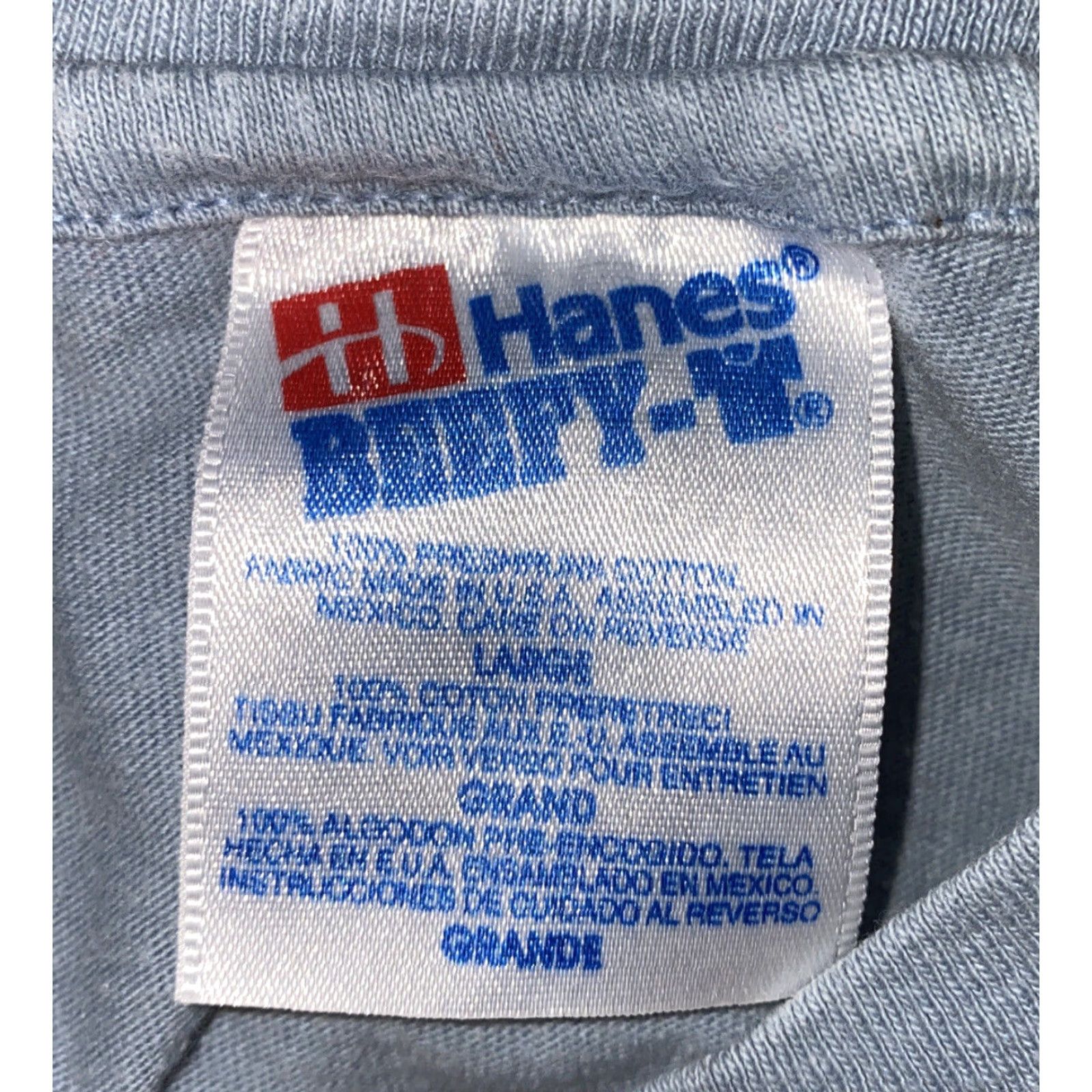 Hanes Hanes Beefy-T T-Shirt Womens Blue Short Sleeve Size L 20.5 In Armpit Graphic Tee Regular Fit Size 36" / US 14 / IT 50 - 4 Thumbnail