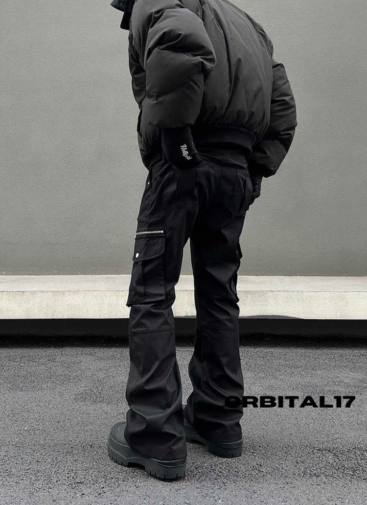 Other Black Cargo Wide Leg Pants, Stacked Pants Size US 32 / EU 48 - 4 Thumbnail