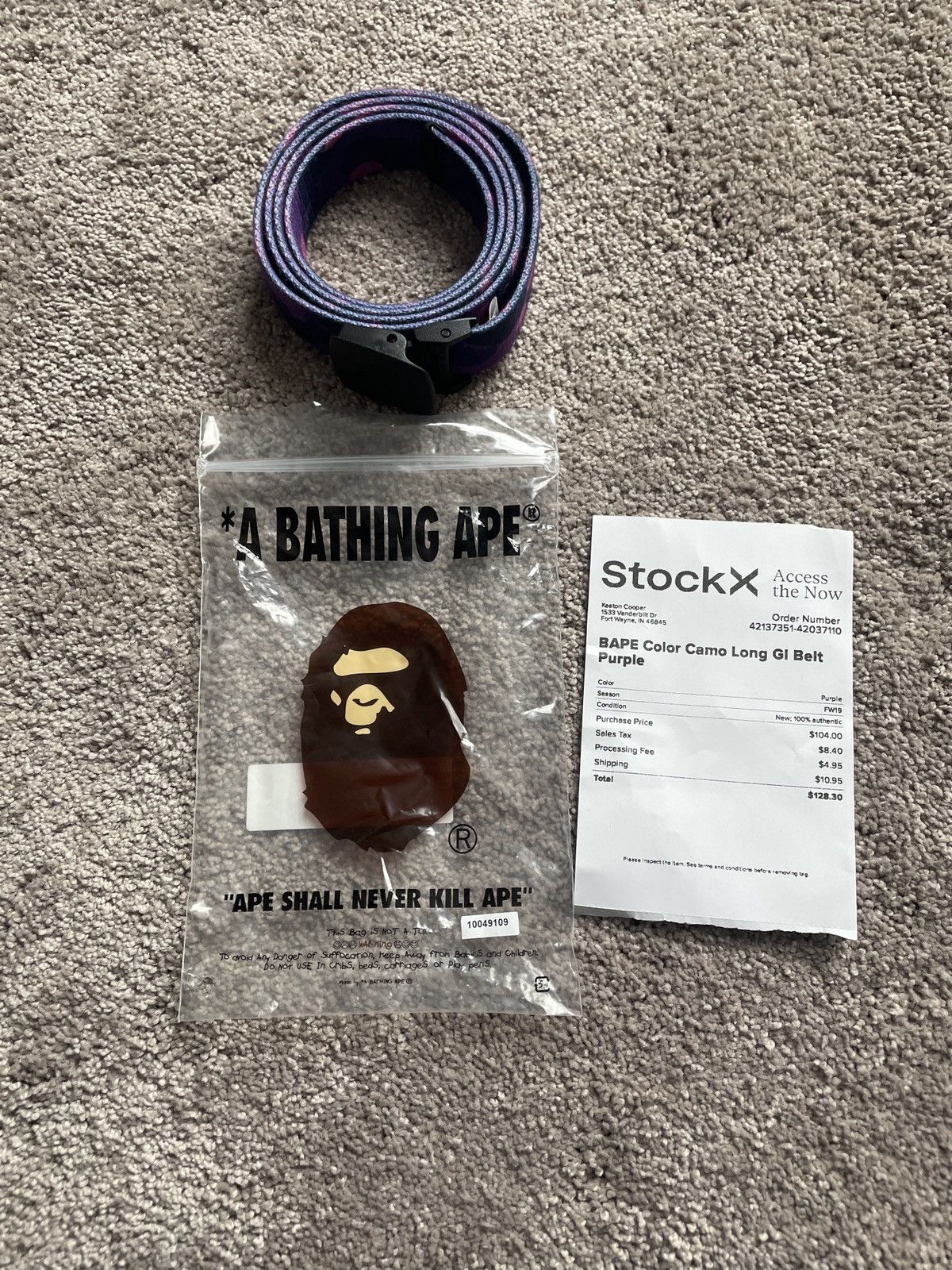 Bape BAPE Color Camo Long GI Belt Purple Size ONE SIZE - 6 Thumbnail