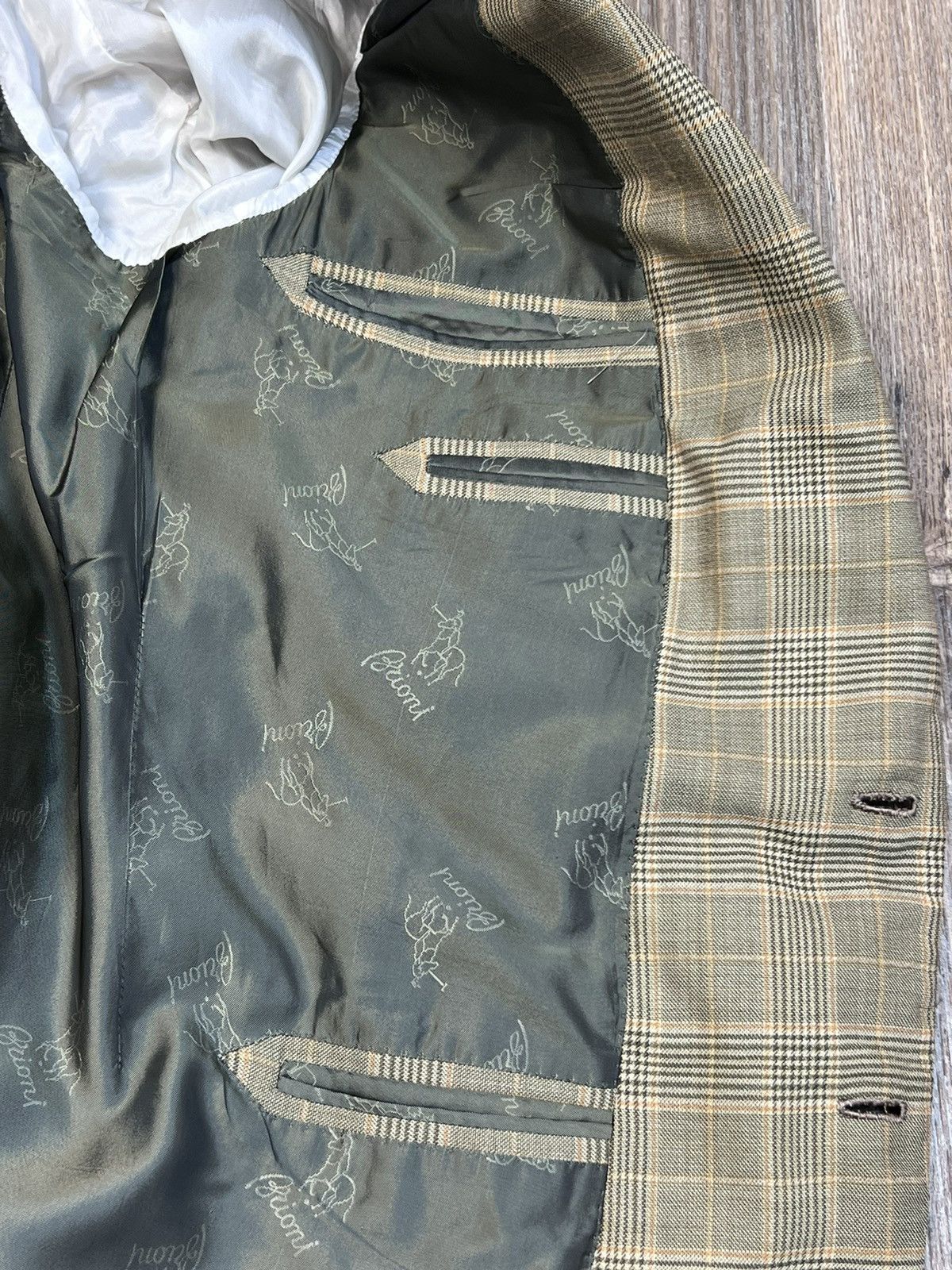 Brioni Brioni Parigi Wool Olive Check Blazer Two Buttons 52 Size 52S - 17 Thumbnail