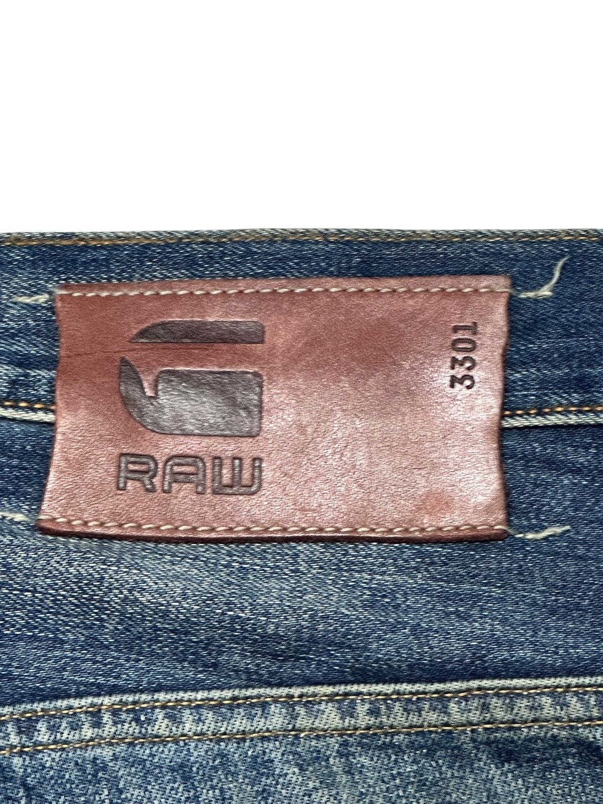G-Star G-Star Raw 3301 Slim Fit Denim Jeans Vintage Faded Mud Wash Size US 34 / EU 50 - 10 Thumbnail