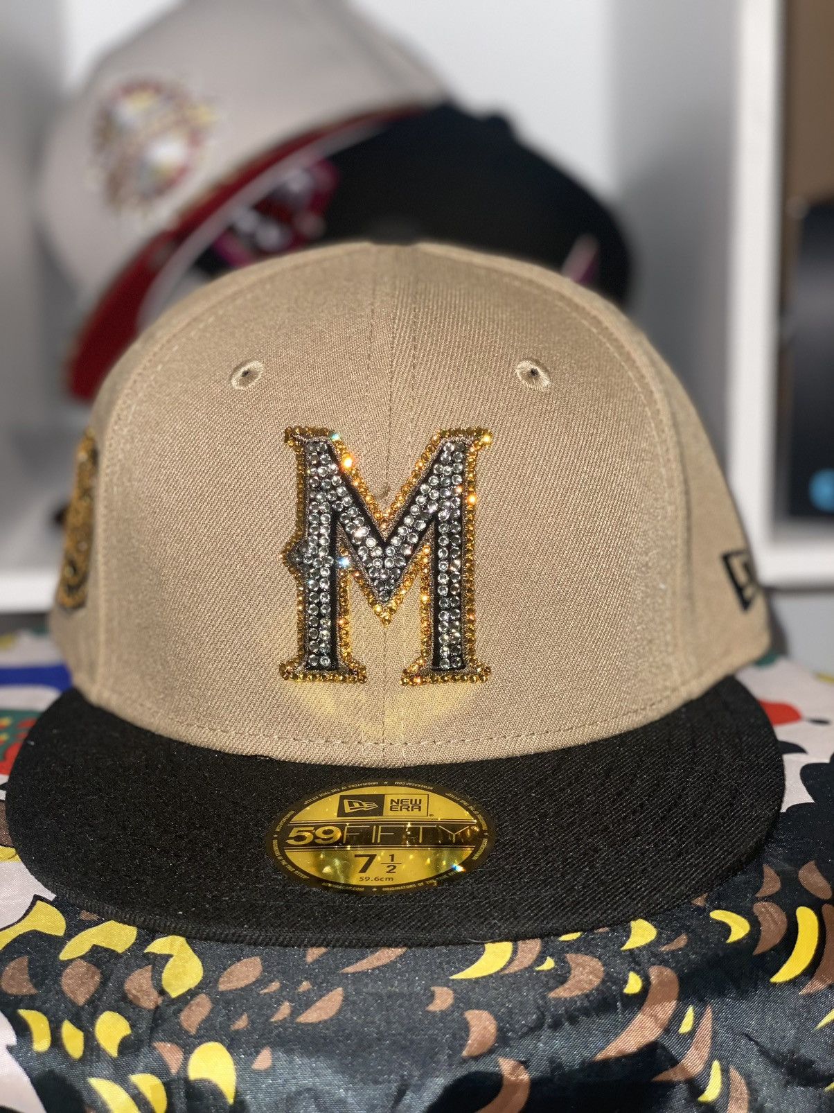 image of New Era Milwaukee Brewers Iced Out 7 1/2 in Tan, Men's