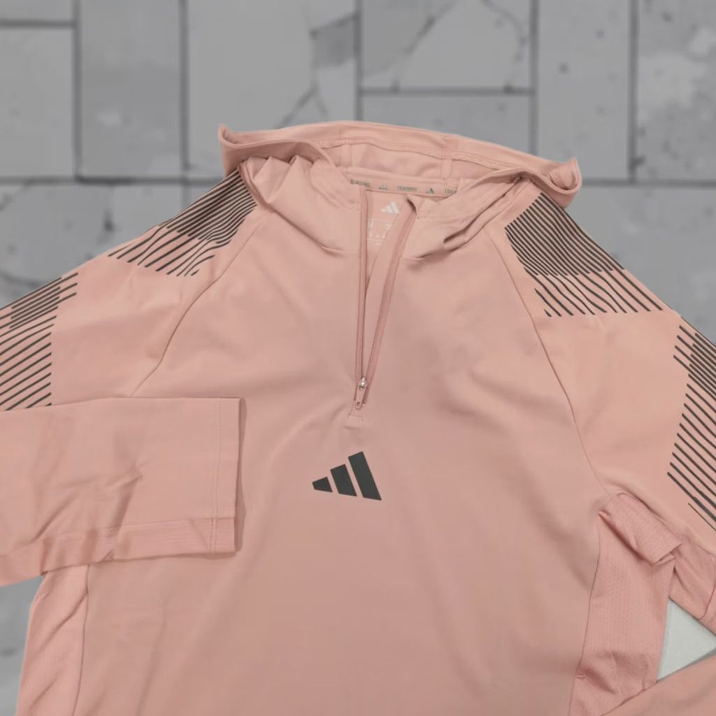 Adidas adidas ProSeries 1/4 Zip Hooded Track Top Men's M Warm Clay Resiltech Shirt Size US M / EU 48-50 / 2 - 1 Thumbnail