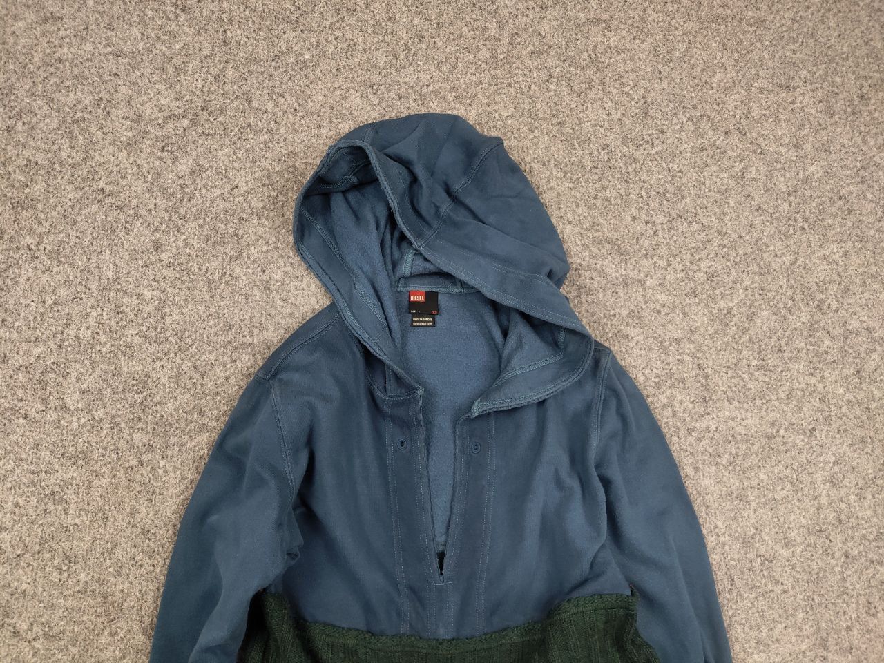 Diesel × Vintage Vintage Diesel Y2K style combination hoodie Long sleeve Size L / US 10 / IT 46 - 5 Thumbnail