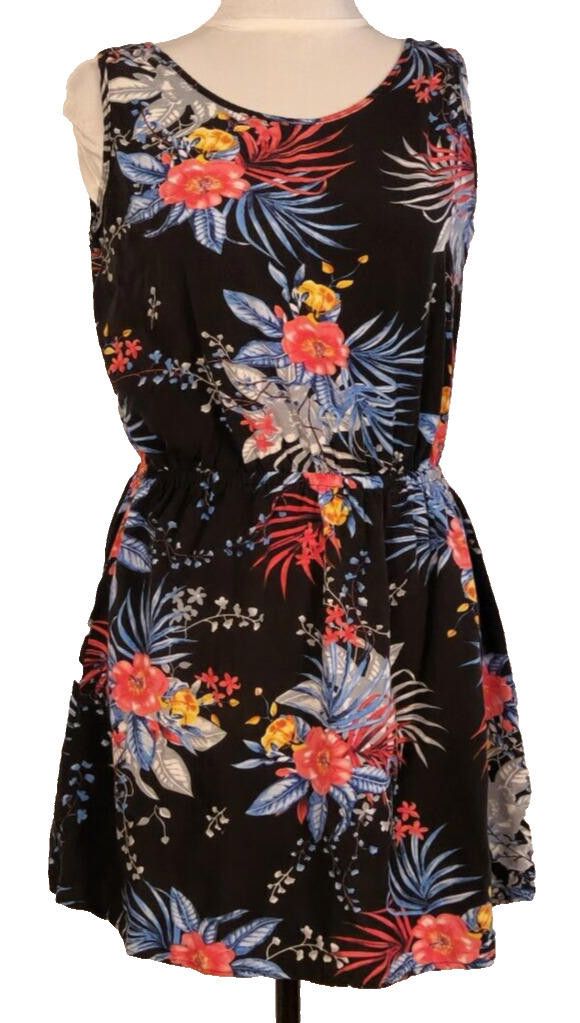 Designer Evolve Designs Size Small Midi Dress Blue Tropical Stretch Size S / US 4 / IT 40 - 2 Thumbnail