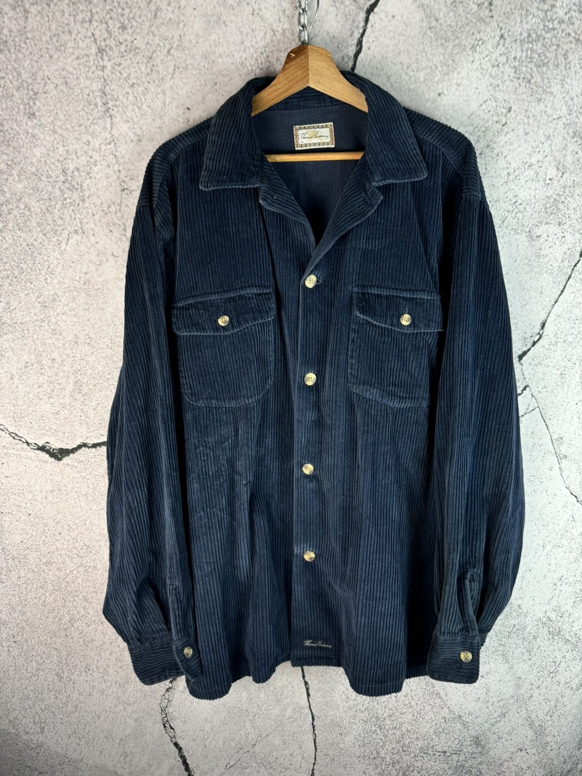 Burberry Thomas Burberry Heavy Vintage Corduroy Longsleeve Shirt Size US XL / EU 56 / 4 - 1 Thumbnail