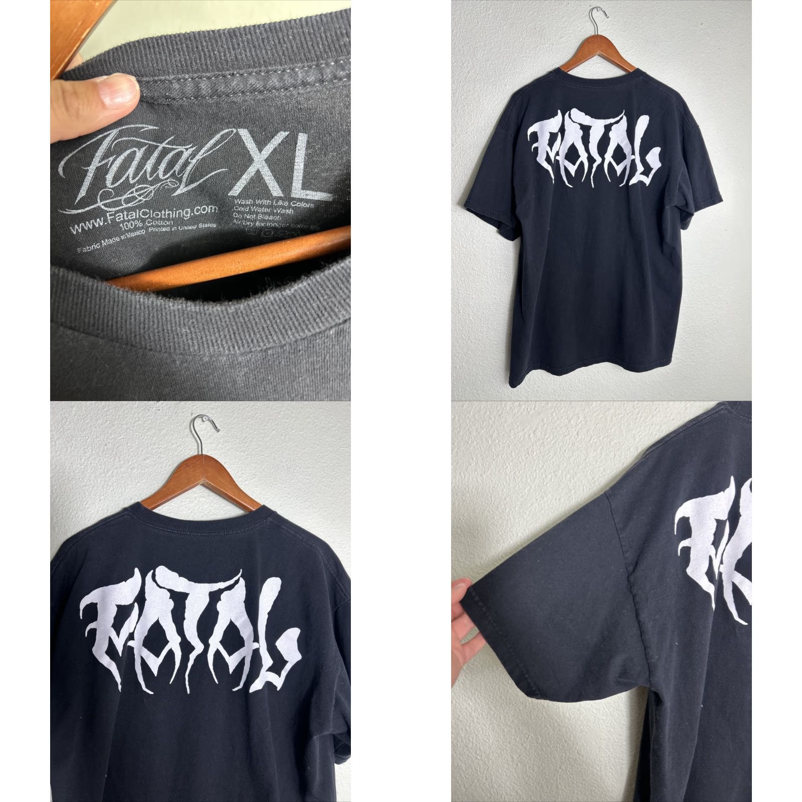 Vintage Fatal Clothing Co. T-Shirt Mens XL Black Punk Y2K Cali Republic Size US XL / EU 56 / 4 - 8 Thumbnail