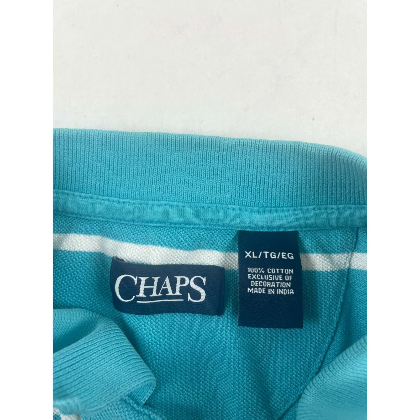 Chaps Chaps Polo Shirt Men's XL Blue White Stripe Logo 1/4 Button Up Short Sleeve Polo Shirt Mens XL Blue White Stripe Logo 1/4 Button Up Short Sleeve Size US XL / EU 56 / 4 - 5 Thumbnail