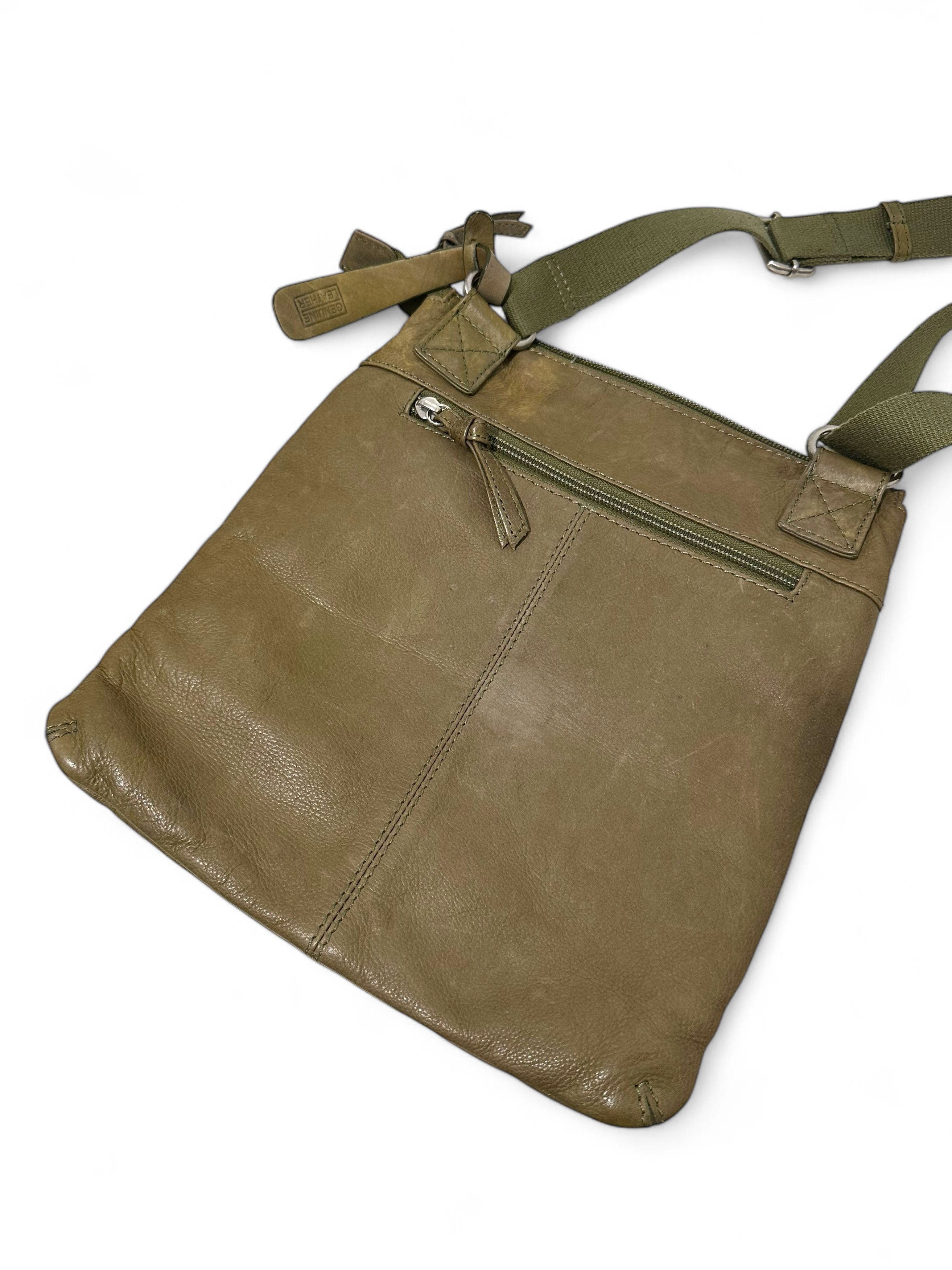 Clarks Clarks Green Leather Mid Size Zip Up Cross Body Bag Size ONE SIZE - 7 Thumbnail