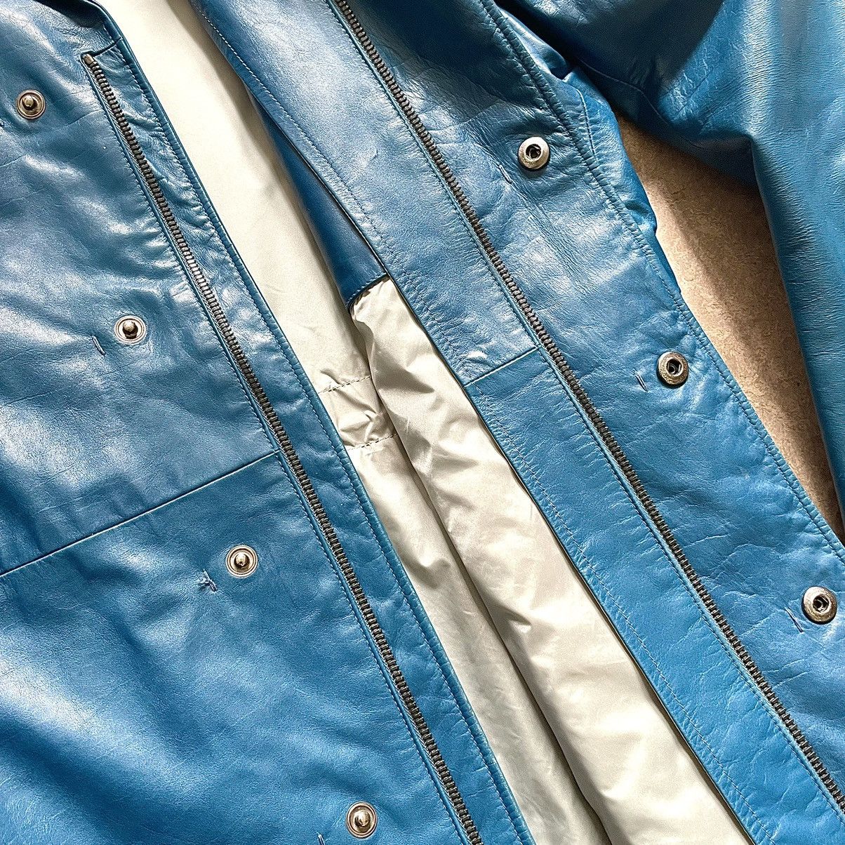 Jil Sander Jil Sander Teal Leather Jacket Size US M / EU 48-50 / 2 - 6 Thumbnail
