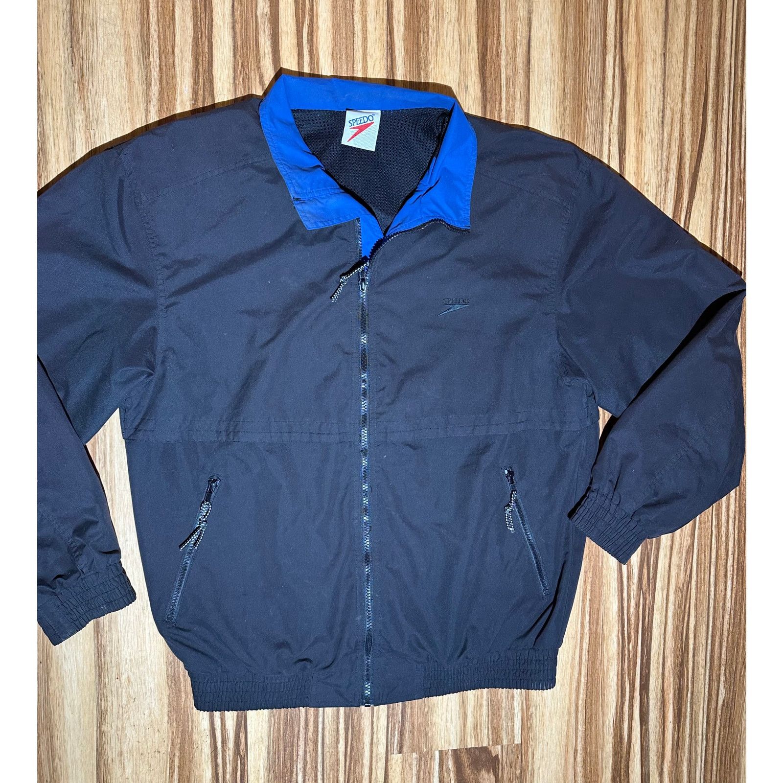 Speedo Vintage Speedo Black With Blue Accents Light Jacket Size M Size US XL / EU 56 / 4 - 3 Thumbnail