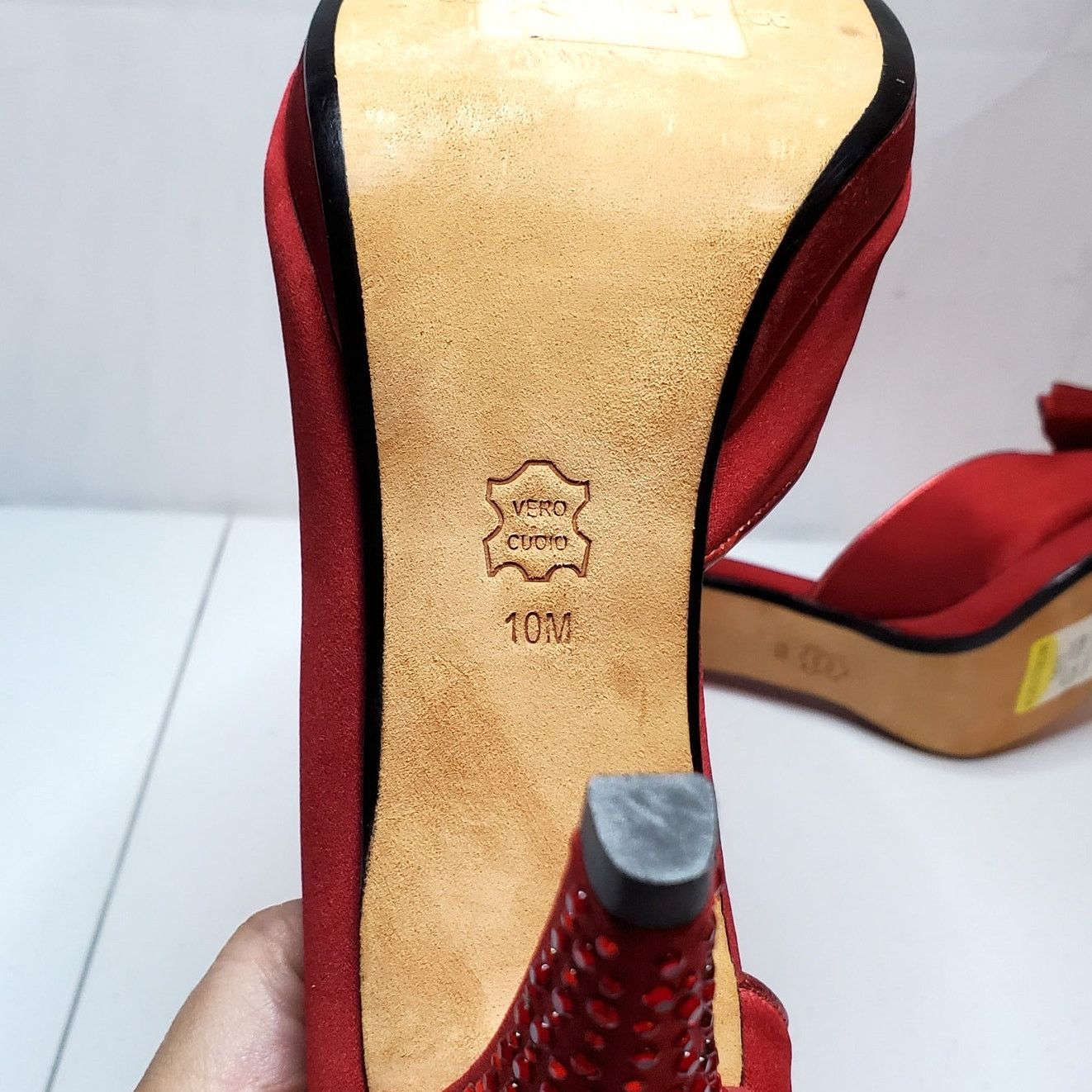 Designer Jessica Bennett Jeanie Satin Embellished Stiletto Heels 10 Size US 10 / IT 40 - 10 Thumbnail