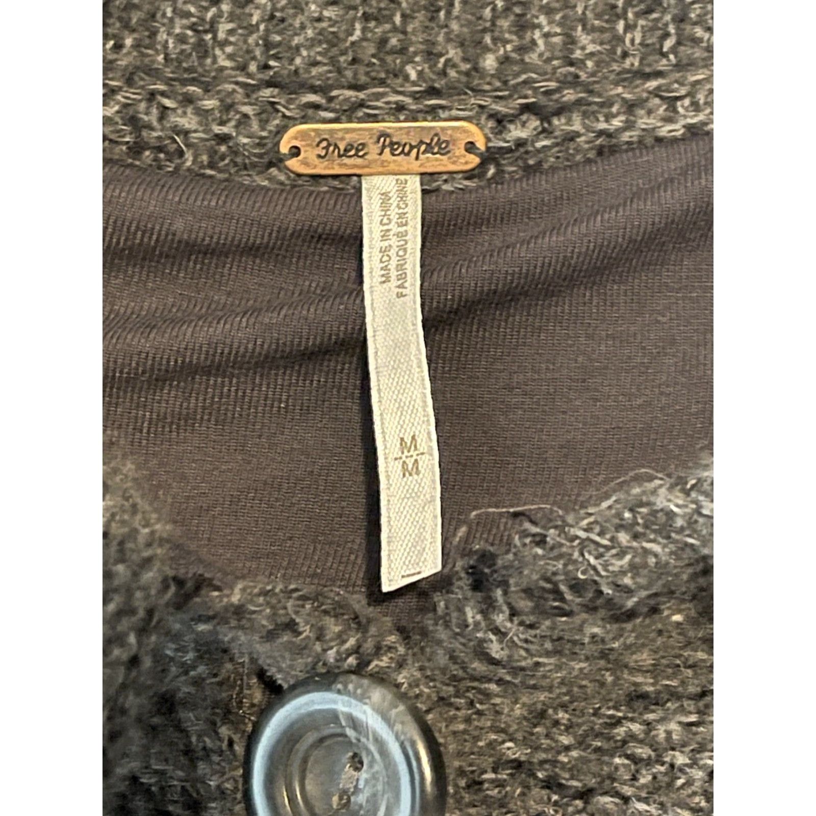Free People FREE PEOPLE Chunky Knit Cardigan Sweater Women Medium Gray Wool Blend Size M / US 6-8 / IT 42-44 - 3 Thumbnail