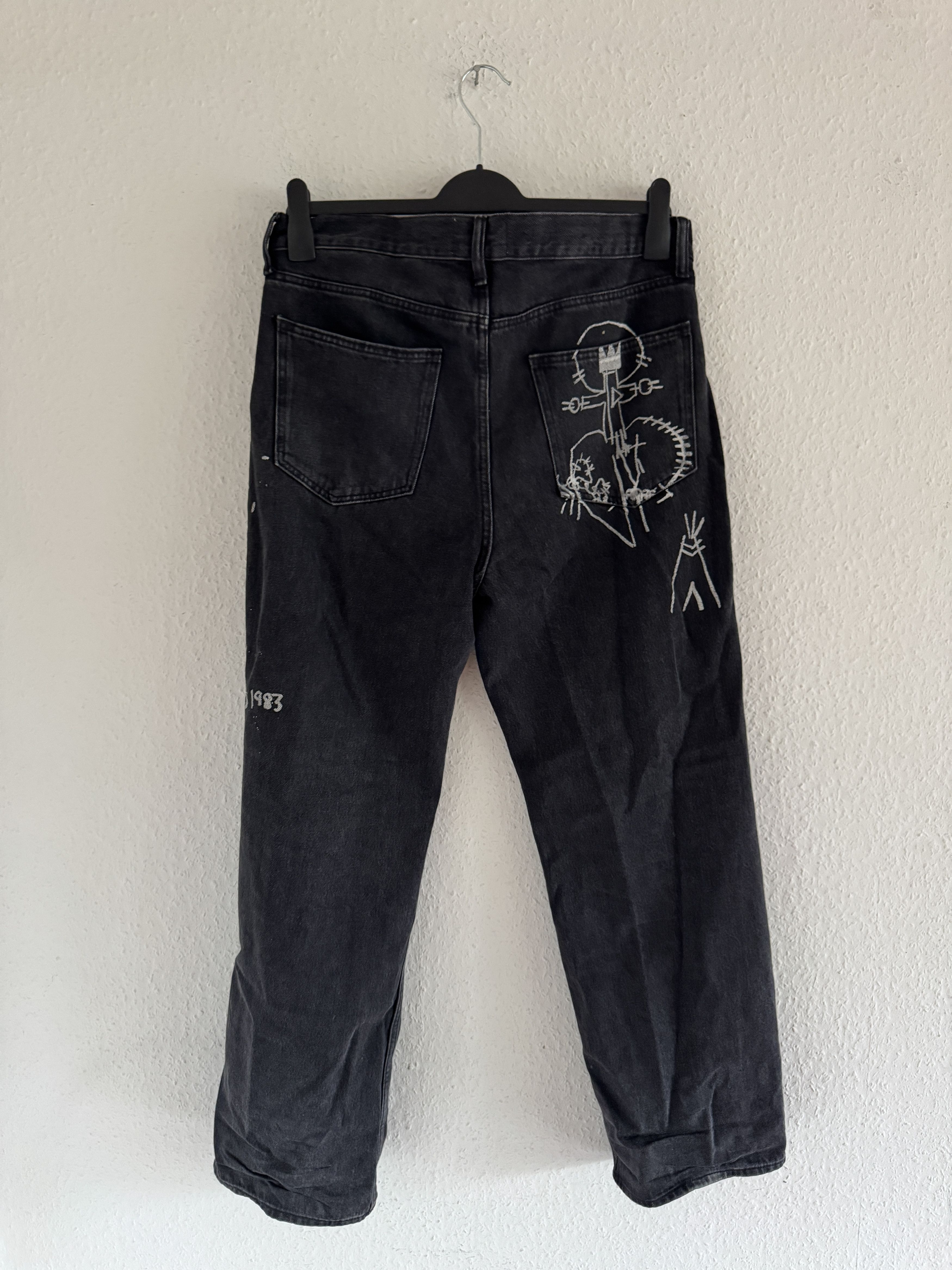 H&M × Jean-Michel Basquiat × Who Decides War Baggy Fit Denim Jeans Size US 32 / EU 48 - 4 Thumbnail