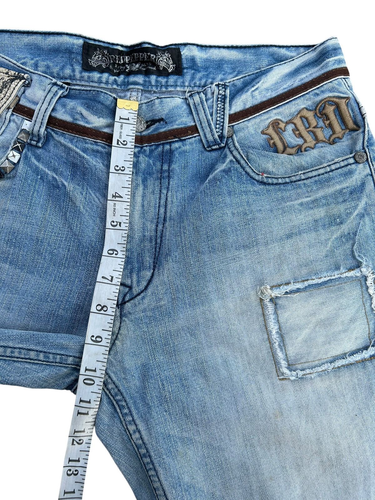 Kapital Red Pepper Japan Studded Snake Skin pocket Distressed Denim Size US 34 / EU 50 - 21 Thumbnail