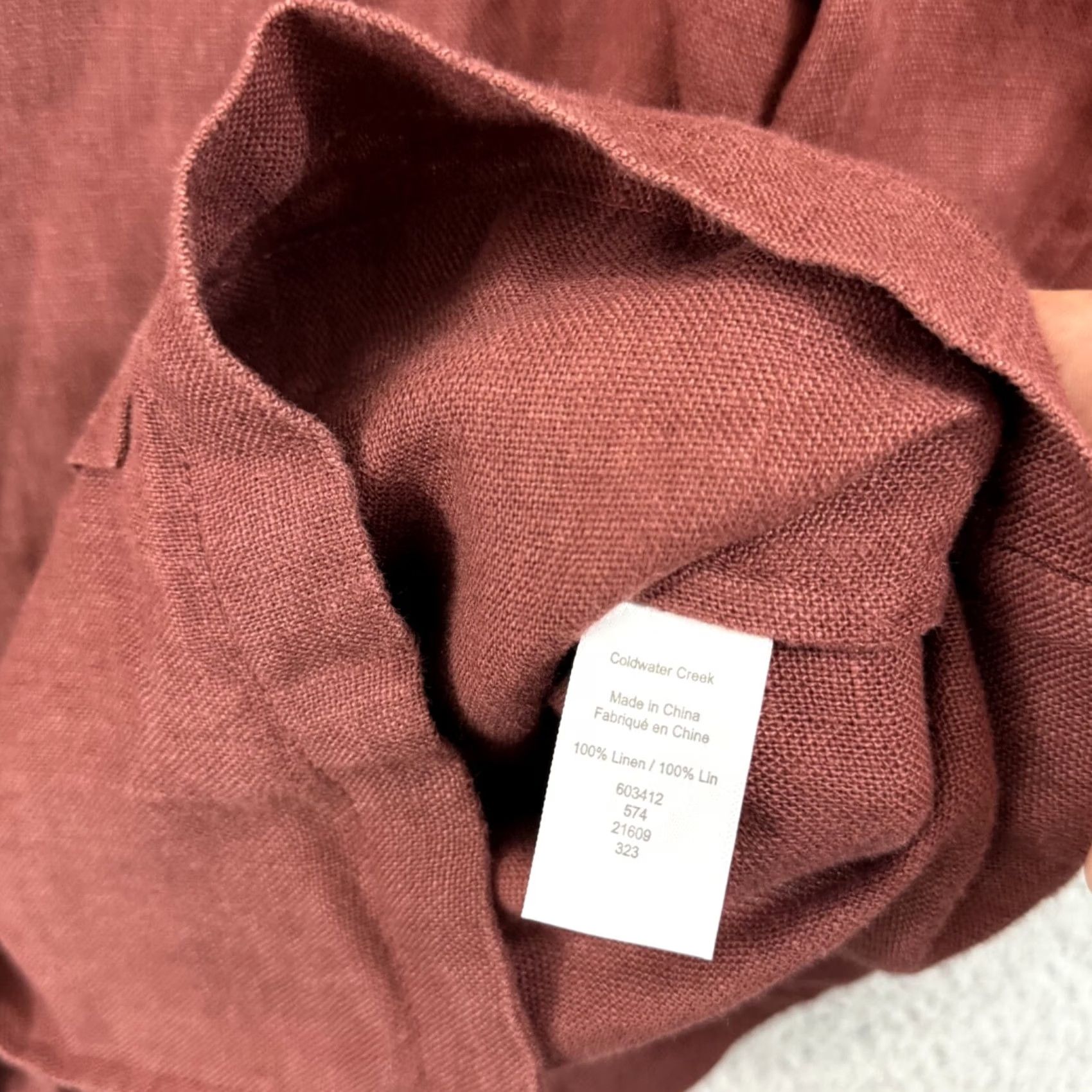 Coldwater Creek VINTAGE? Coldwater Creek Shirt Womens Large Red Linen Oversized Loose Blazer Top 3/4 Boho Size L / US 10 / IT 46 - 7 Thumbnail