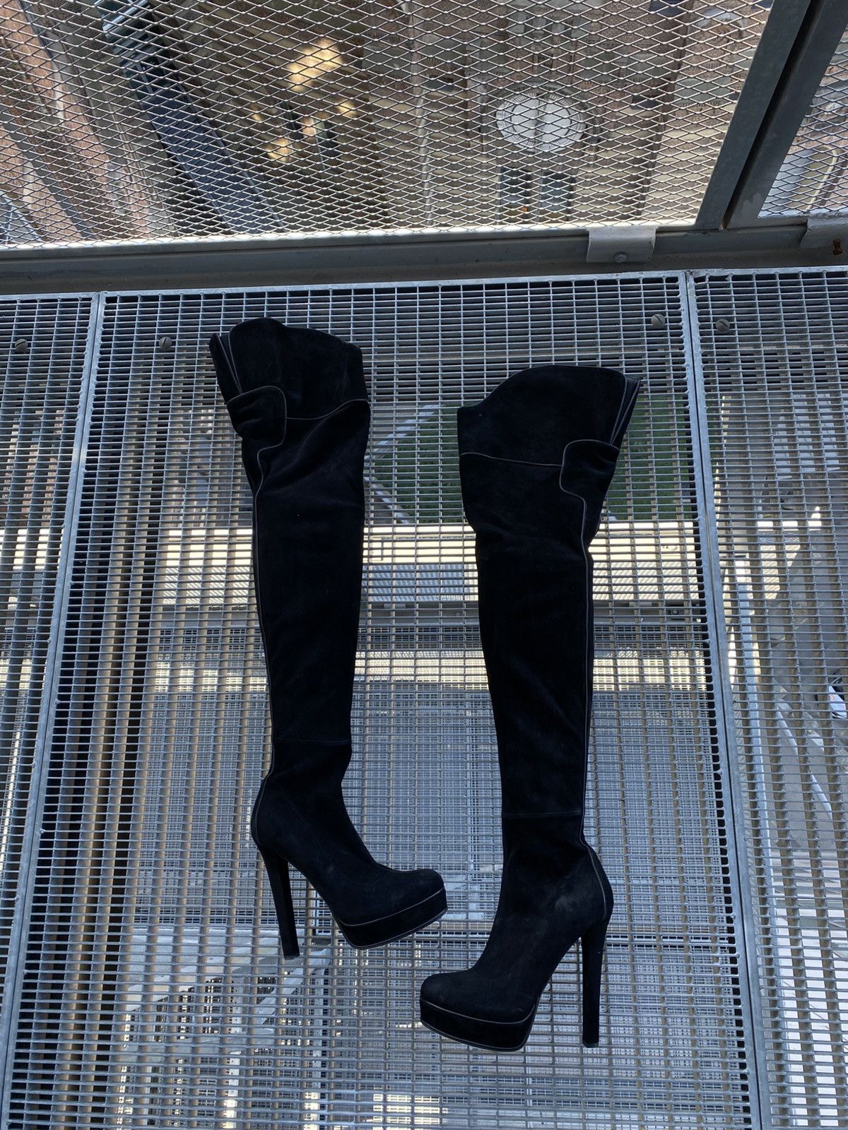 Gucci Gucci Suede Boots Heels Knee High Size US 9 / IT 39 - 3 Thumbnail