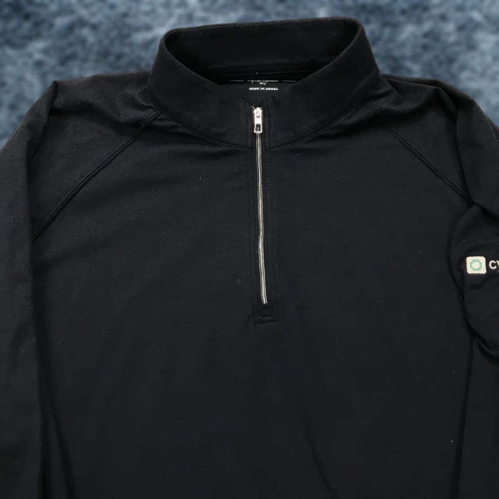 Vintage Holderness & Bourne Jacket Mens XL Black Solid Fit 1/4 Zip The Westland Golf Size US XL / EU 56 / 4 - 1 Thumbnail