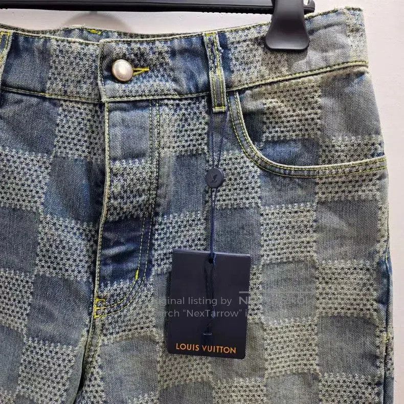 Louis Vuitton Louis Vuitton Checkered Logo Flared Jeans-yf. Size US 33 - 2 Thumbnail