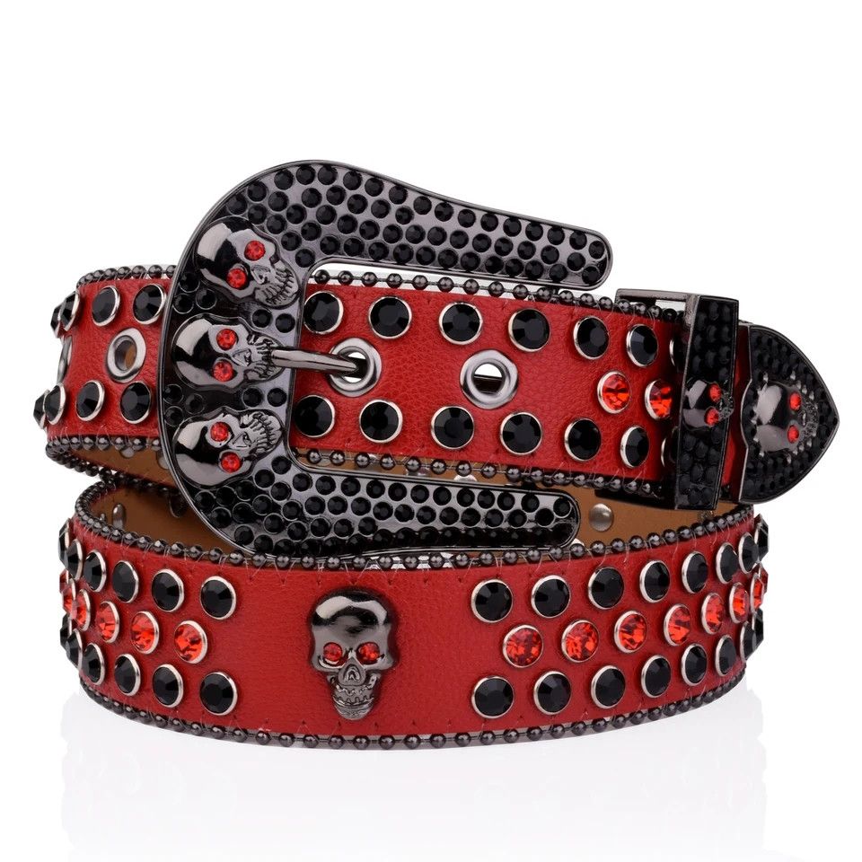 Japanese Brand × Vintage Skull rhinestone belt Size ONE SIZE - 2 Thumbnail
