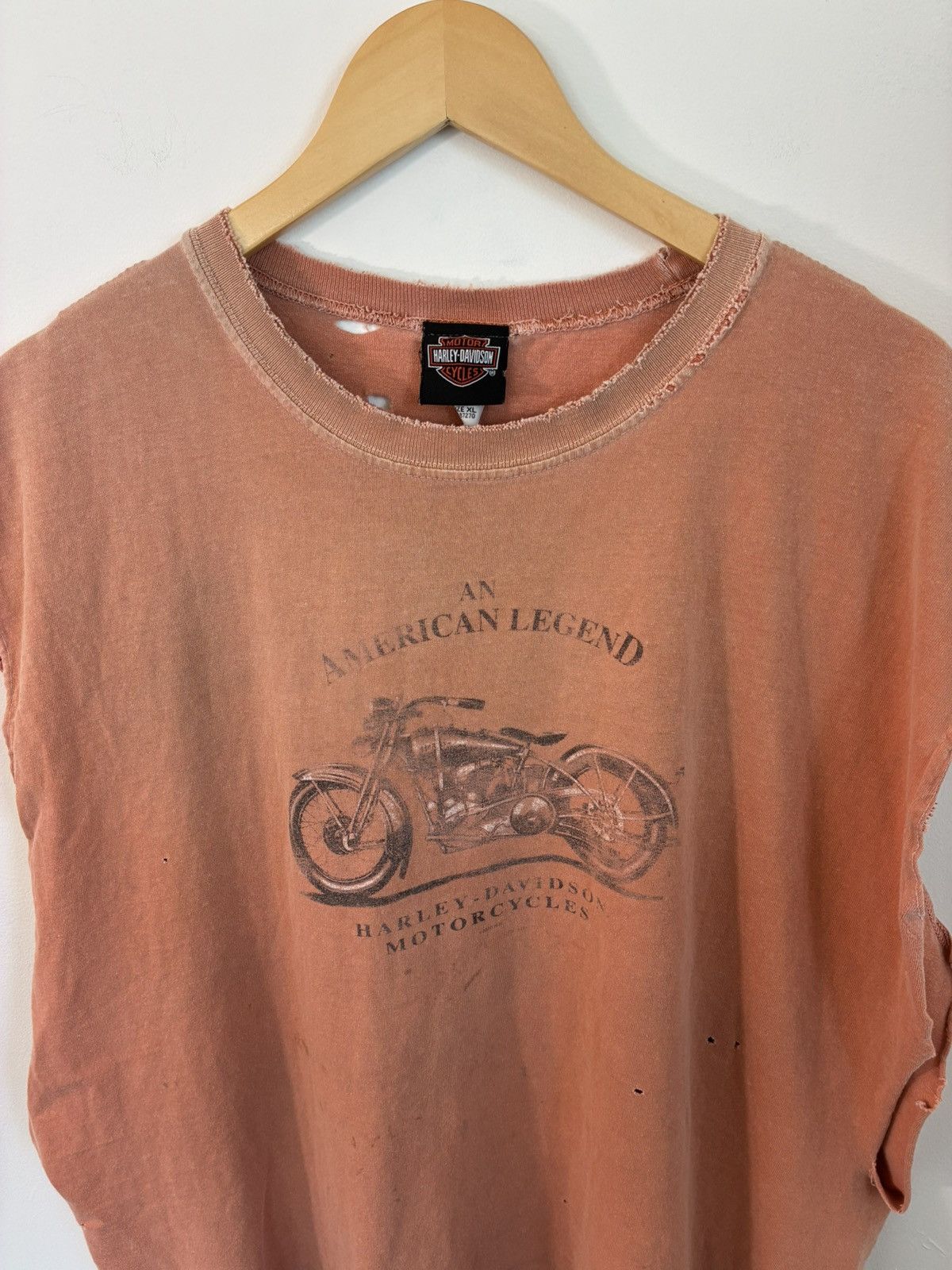 Harley Davidson Sun Faded Thrashed Orange Harley Davidson Cut Off Size US XXL / EU 58 / 5 - 3 Thumbnail