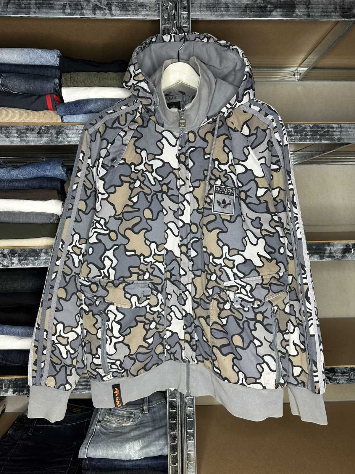 Adidas Adidas Safety Camo Hooded Jacket Full Zip Military Utility L Size US L / EU 52-54 / 3 - 1 Thumbnail