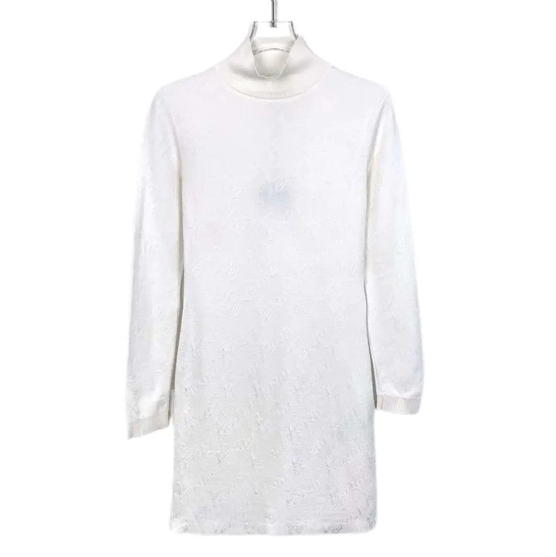 Fendi Fendi White Cotton Blend Dress Size L 0089 Size L / US 10 / IT 46 - 1 Thumbnail