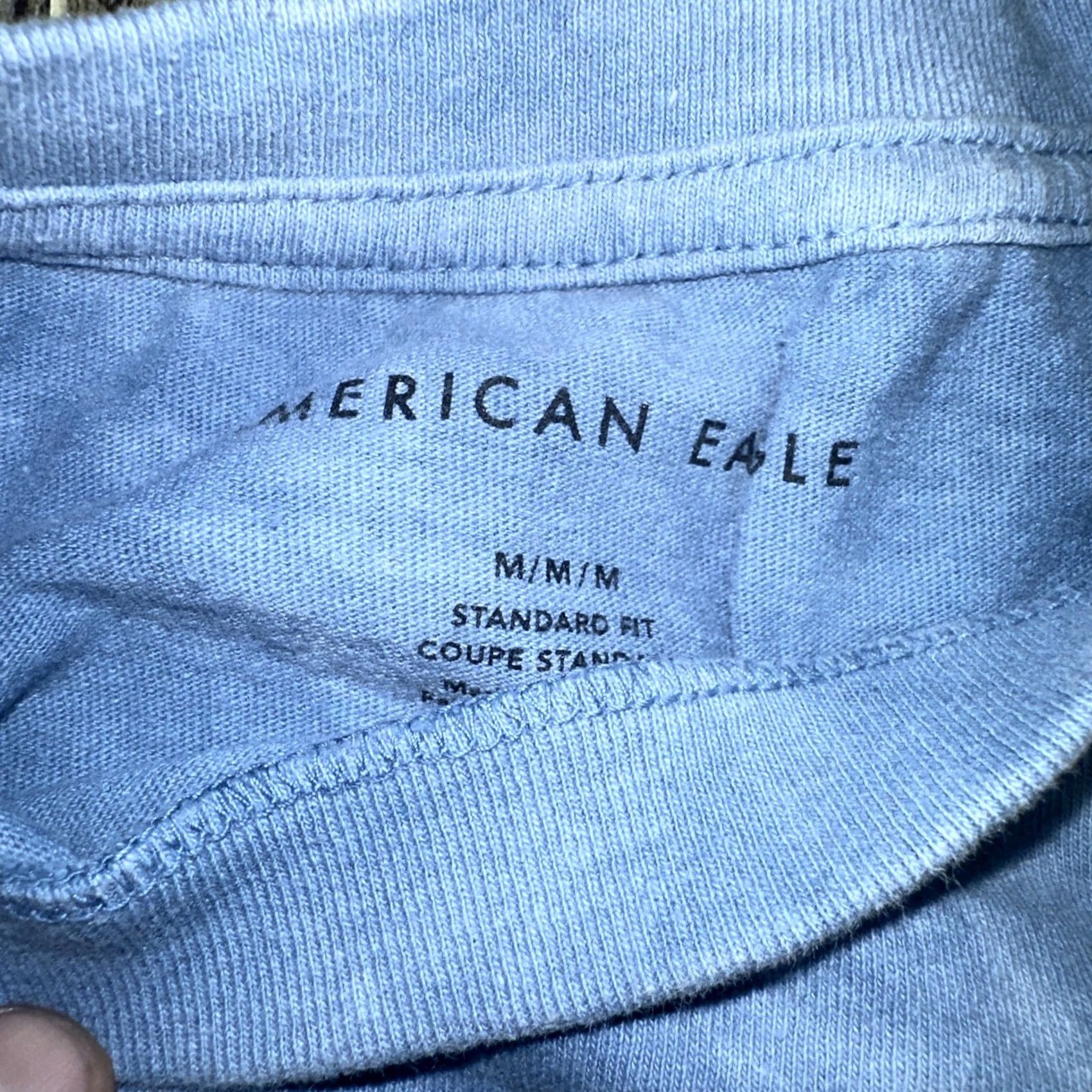 American Eagle Outfitters Men's American Eagle T Shirt Crewneck Short Sleeve Tye Dye Logo Size M Blue & White Size US M / EU 48-50 / 2 - 5 Thumbnail