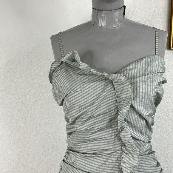 Betsey Johnson VTG Betsy Johnson Ruched Striped Ruffle Sweetheart Mini Cock Size M / US 6-8 / IT 42-44 - 2 Thumbnail