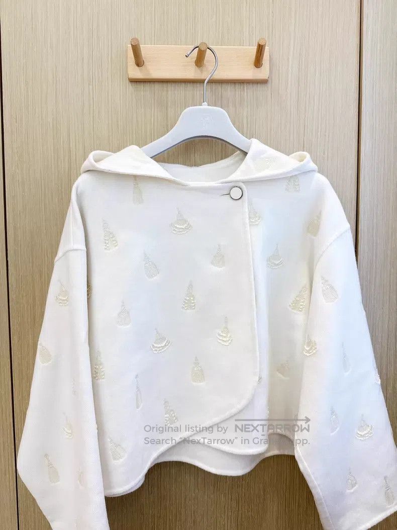 Hermes Hermes 25 ladies handmade embroidered cashmere coat, white Size XS / US 0-2 / IT 36-38 - 2 Thumbnail
