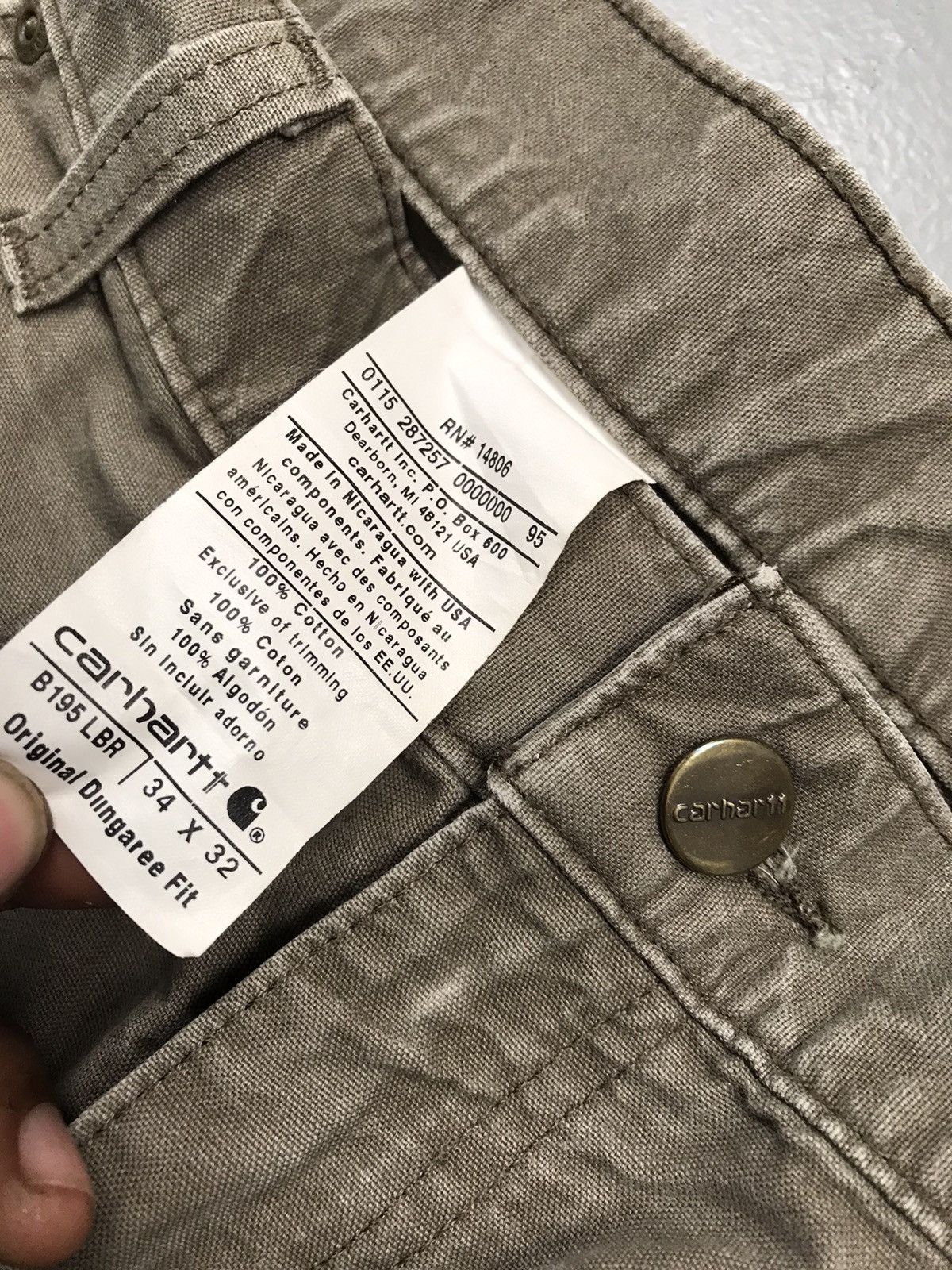 Carhartt × Vintage Vintage Carhartt B195 LBR double knee carpenter denim Size US 35 - 4 Thumbnail
