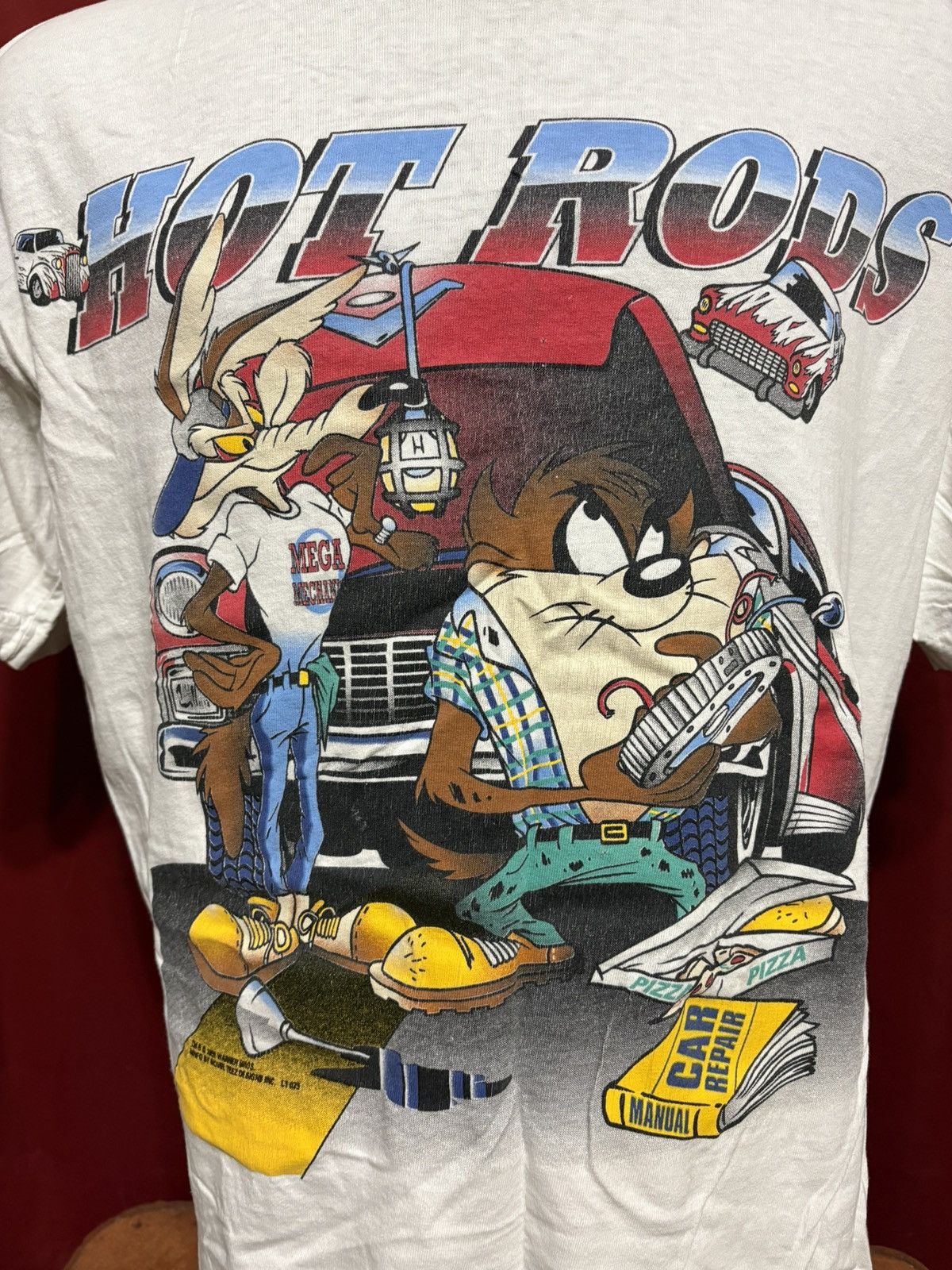 Vintage Vintage Looney Tunes Tshirt 90’s Hot Rods Mechanic Taz Grail Size US L / EU 52-54 / 3 - 5 Thumbnail