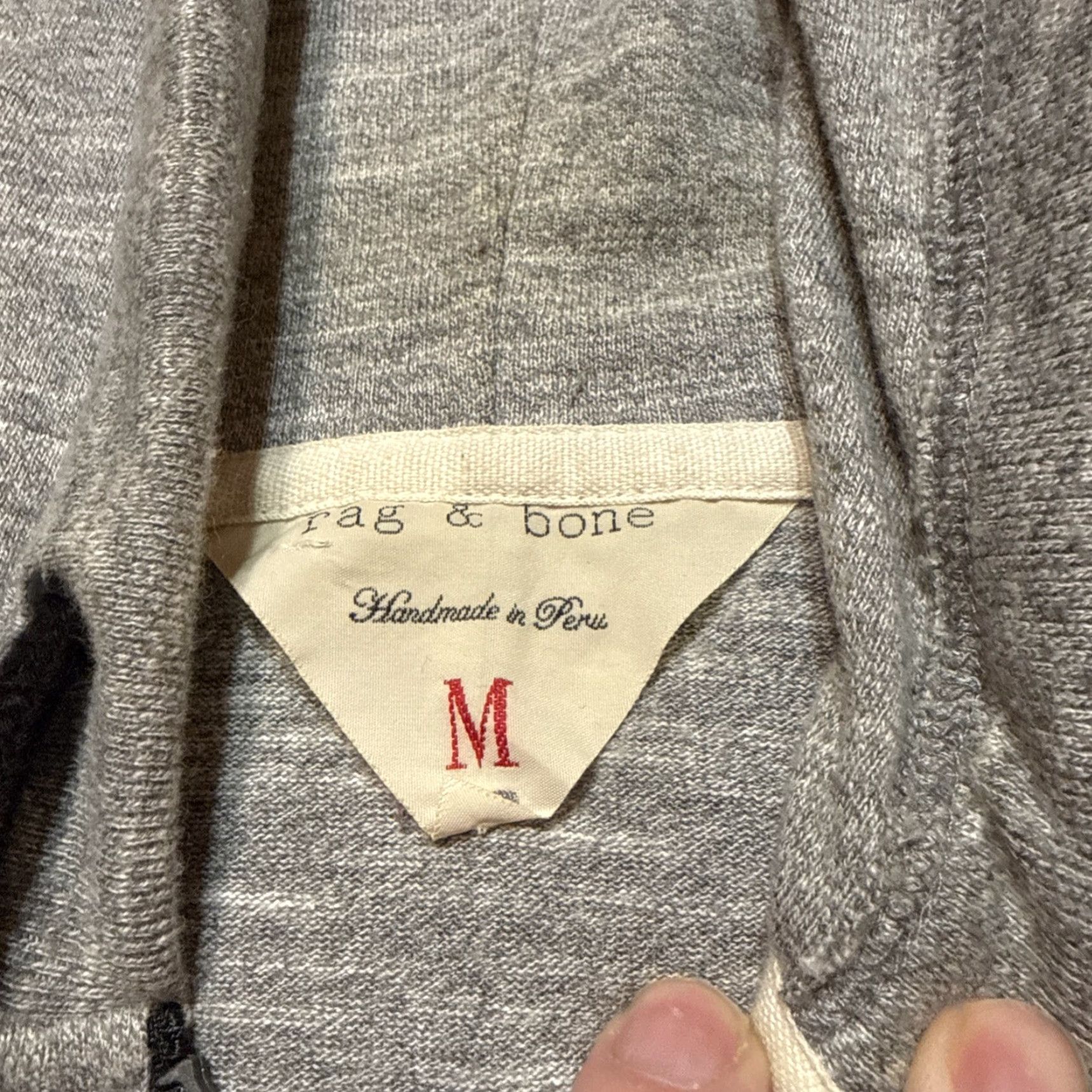 Rag & Bone Rag & Bone Hoodie Mens Medium Gray Full Zip Drawstrings Size US M / EU 48-50 / 2 - 4 Thumbnail