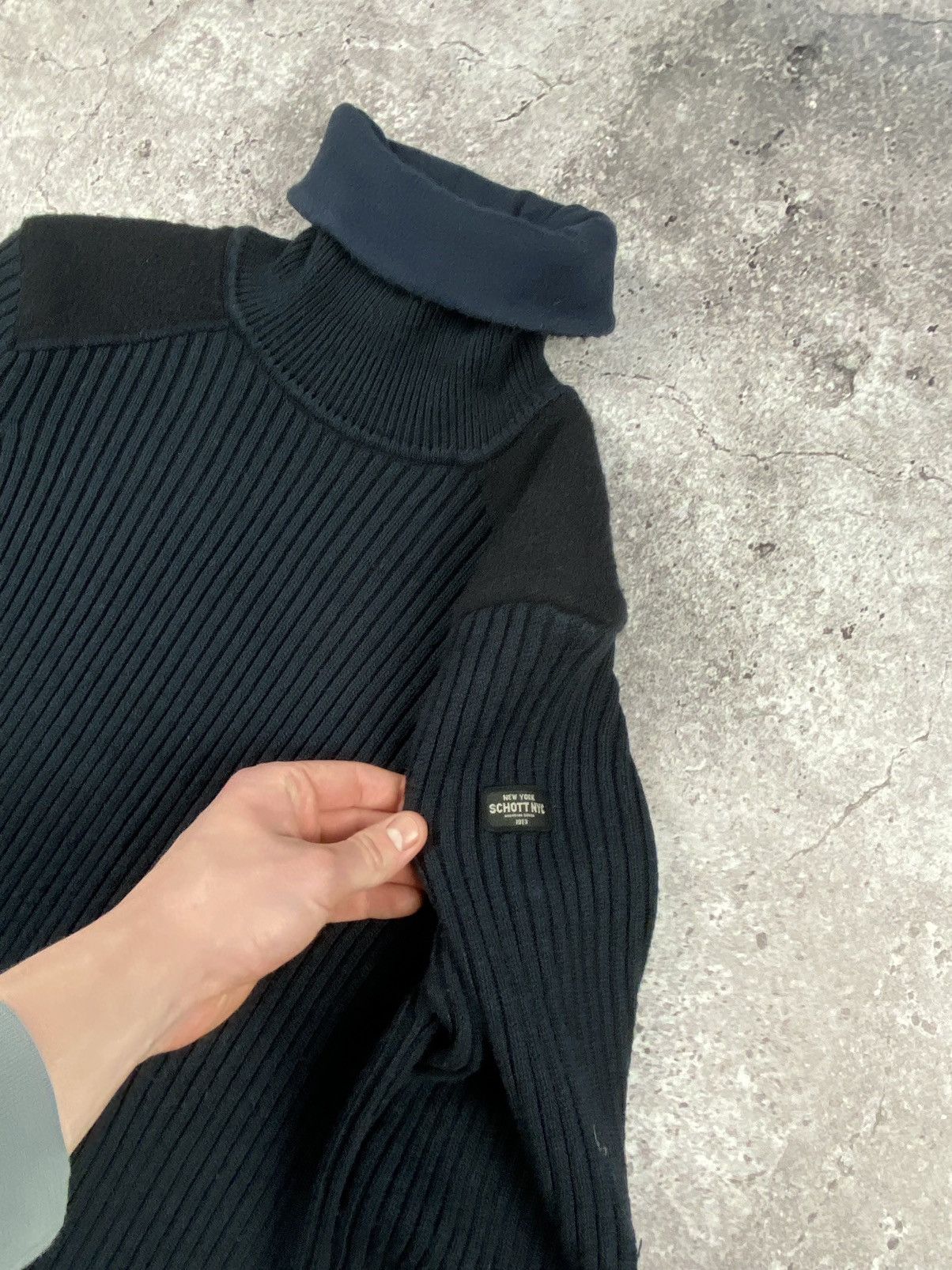 Schott Vintage Schott NYC Heavy Knitted golf sweater Balaclava Size US L / EU 52-54 / 3 - 3 Thumbnail