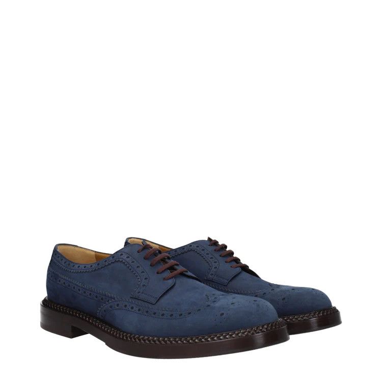 Gucci o1s1wg110125 Lace-Up Shoes with Brogue Details in Blue Size US 14 / EU 47 - 2 Thumbnail