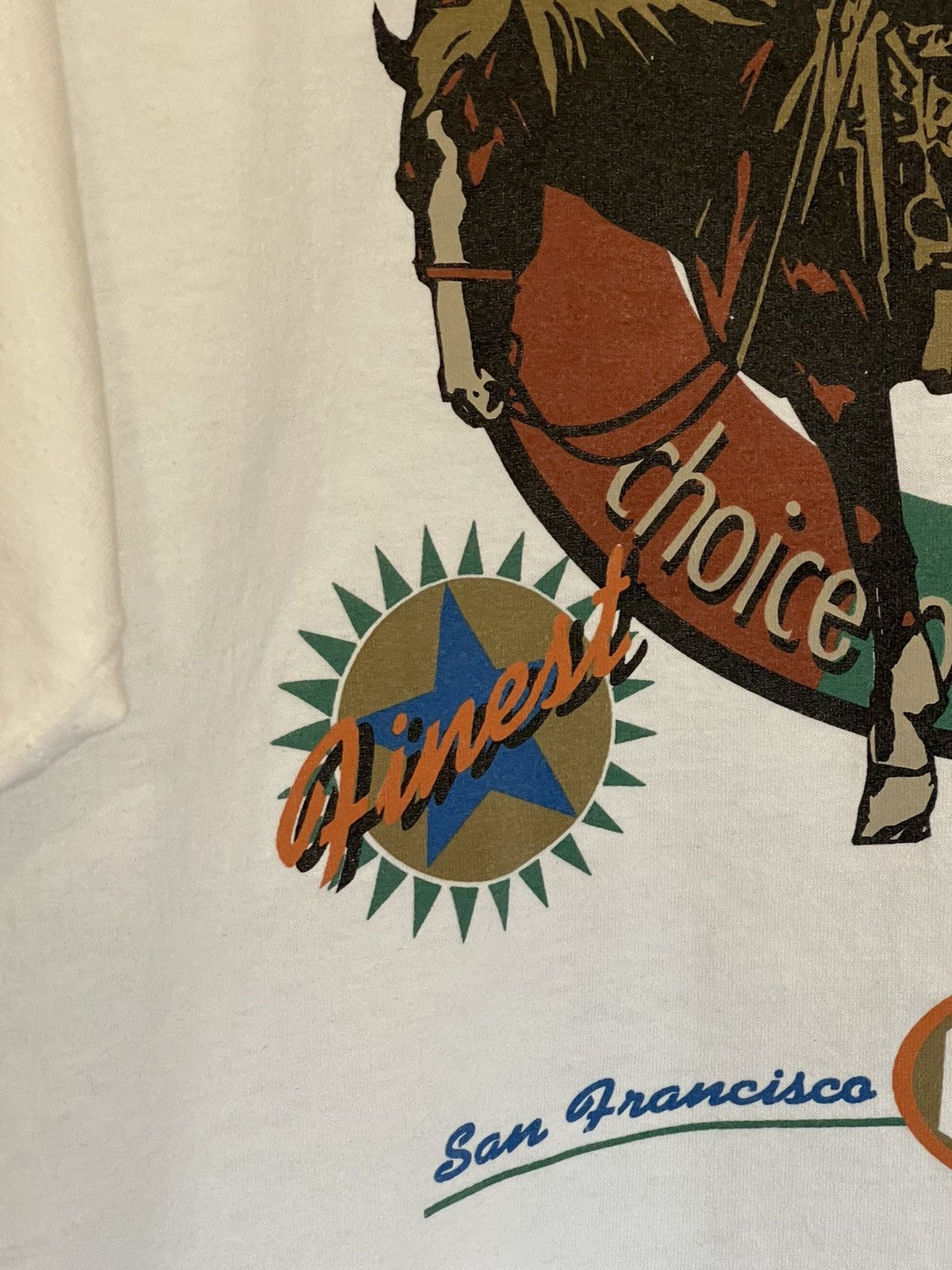 Cowboy Equipment 80’s Levis Vintage Cowboy Horse Western t-shirt tee white Size US L / EU 52-54 / 3 - 13 Thumbnail