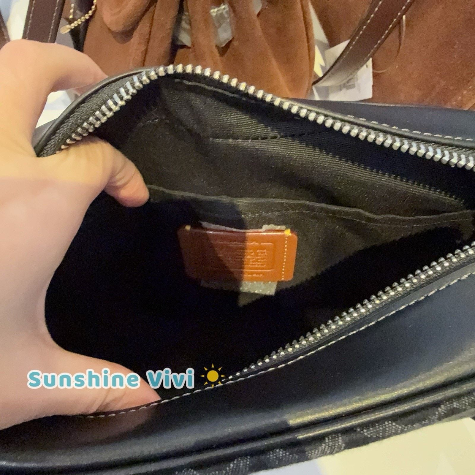 Coach NWT Coach CDE89 Jamie Camera Bag Signature Denim Black Size ONE SIZE - 6 Thumbnail