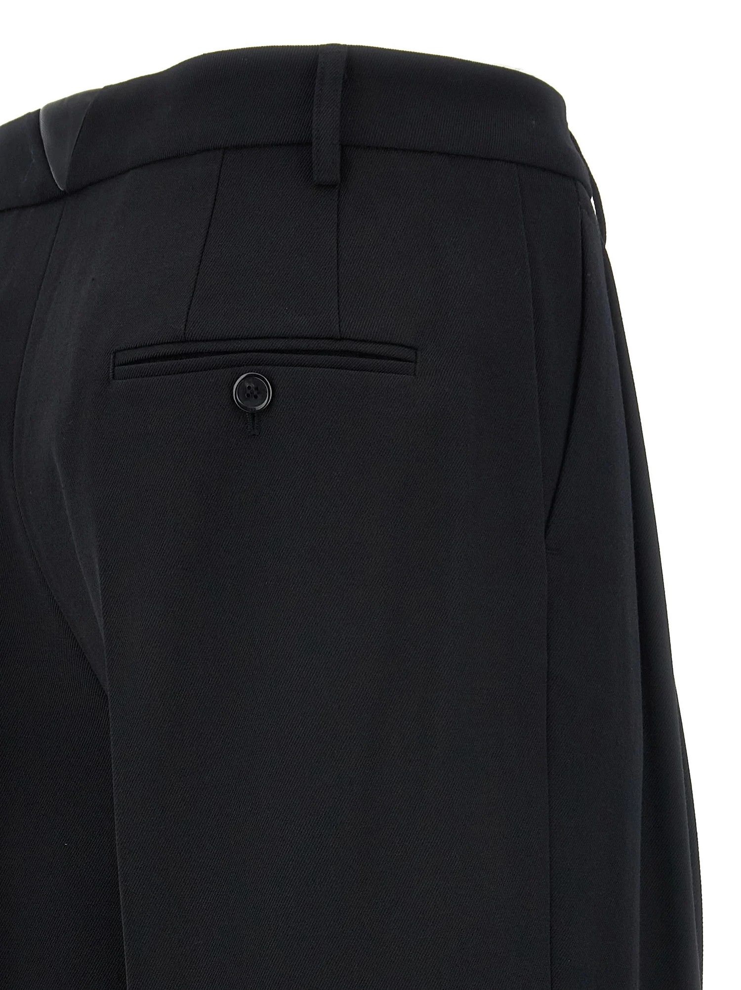 Pinko o1s22i1n0824 Twill Wide Leg Trousers in Black Size 26" / US 2 / IT 38 - 4 Thumbnail