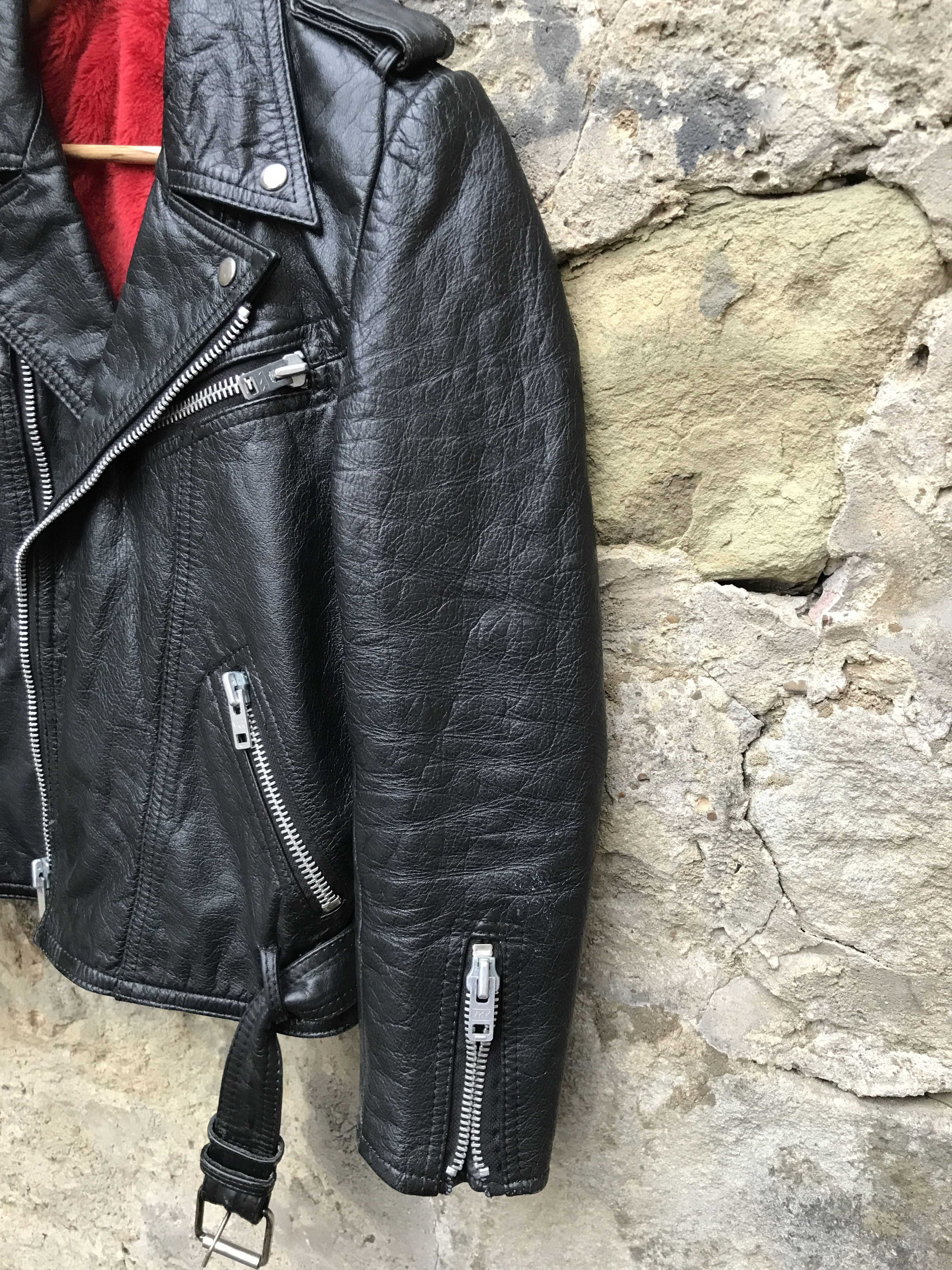 Vintage Rare 80s Leather Biker Jacket Jofama / Janbell / Petroff Size US S / EU 44-46 / 1 - 5 Thumbnail