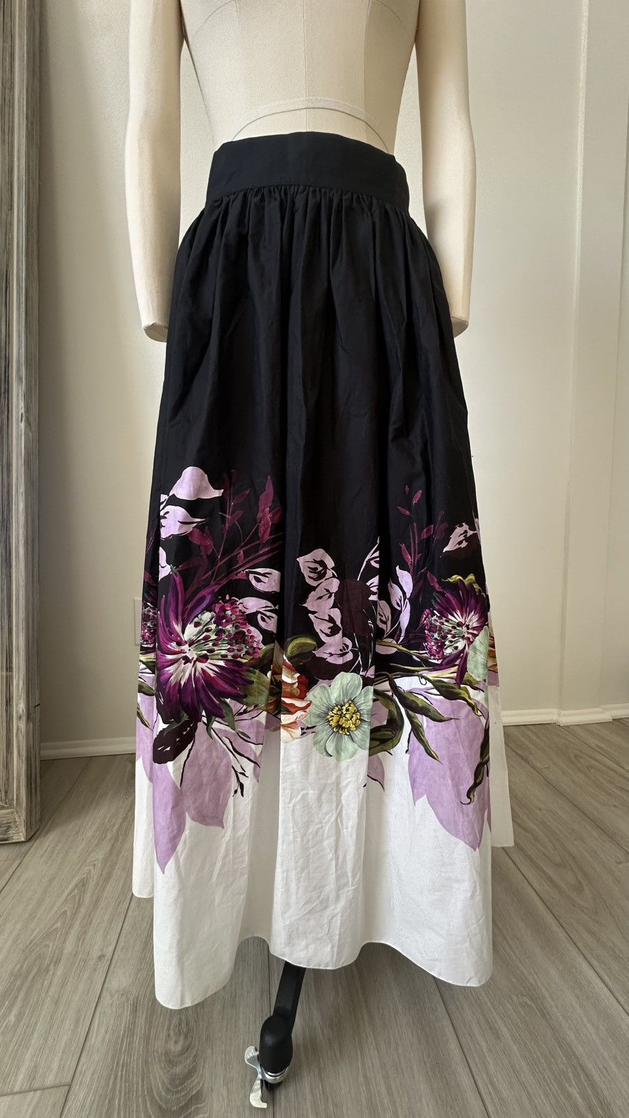 Elie Saab ELIE SAAB Floral-Print Poplin Skirt Size 32" / US 10 / IT 46 - 8 Thumbnail