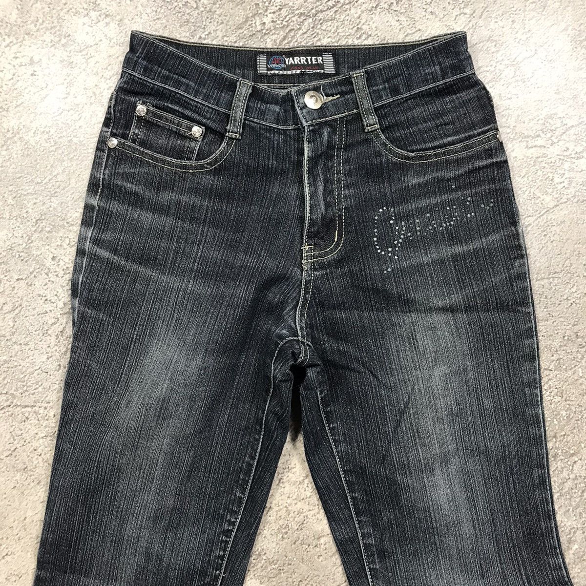 Vintage Vintage 90s Distressed Flared Jeans Low Rise Grunge Y2K 26 Size 26" / US 2 / IT 38 - 3 Thumbnail