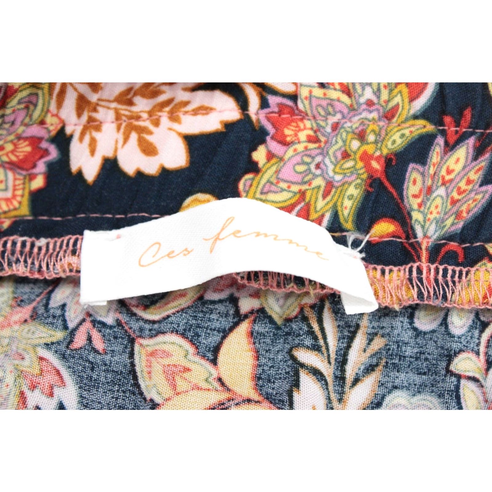 Vintage VINTAGE Ces Femme Boho Pull-On Maxi Skirt Women's S Navy Floral Fairy Cottage Core Skirt Long Bohemian 90s Theme Womens Size 28" / US 6 / IT 42 - 6 Thumbnail