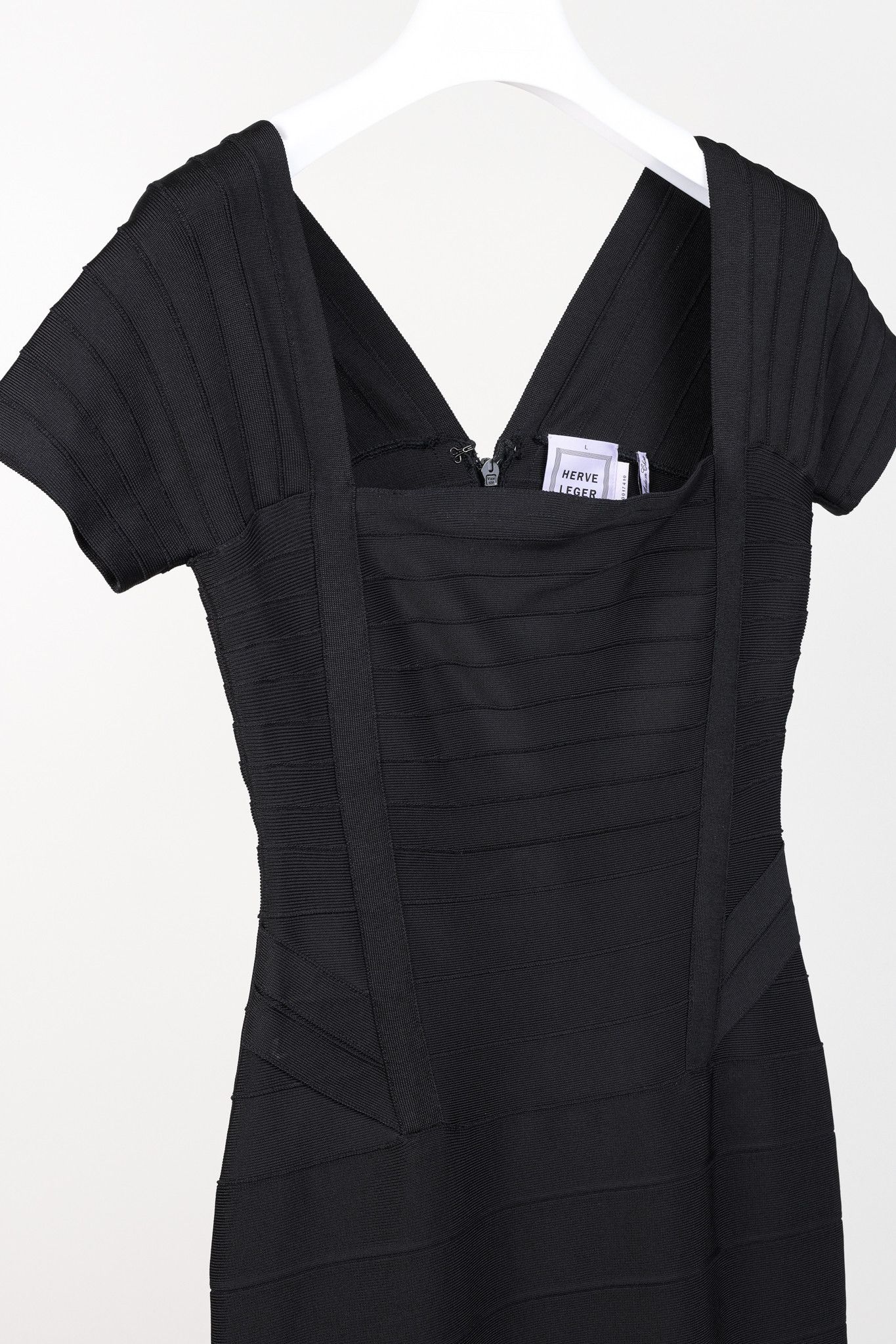 Herve Leger Herve Leger Black Bandage Dress Size L / US 10 / IT 46 - 3 Thumbnail