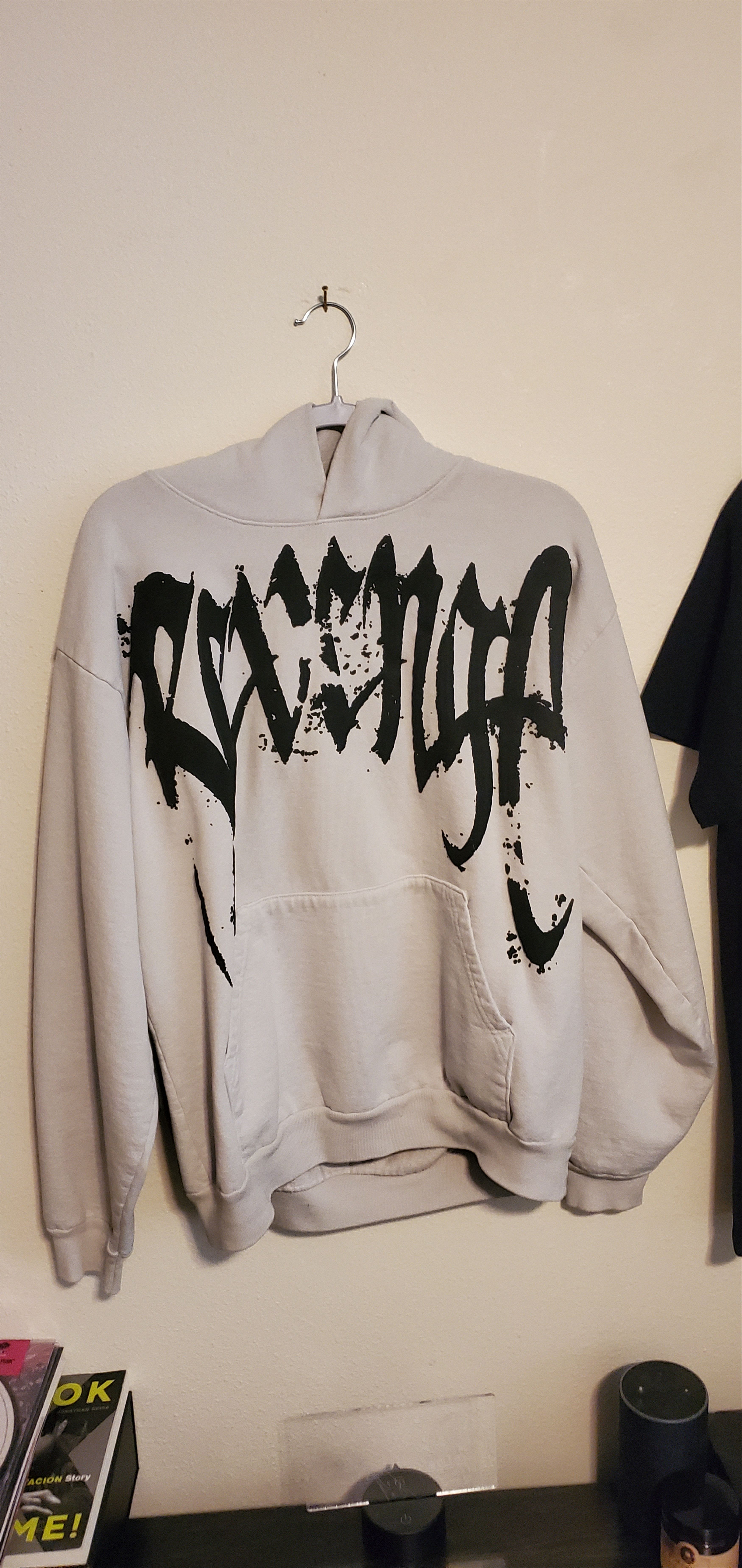 image of Revenge St Michael Hoodie in Cement Grey, Men's (Size Large)