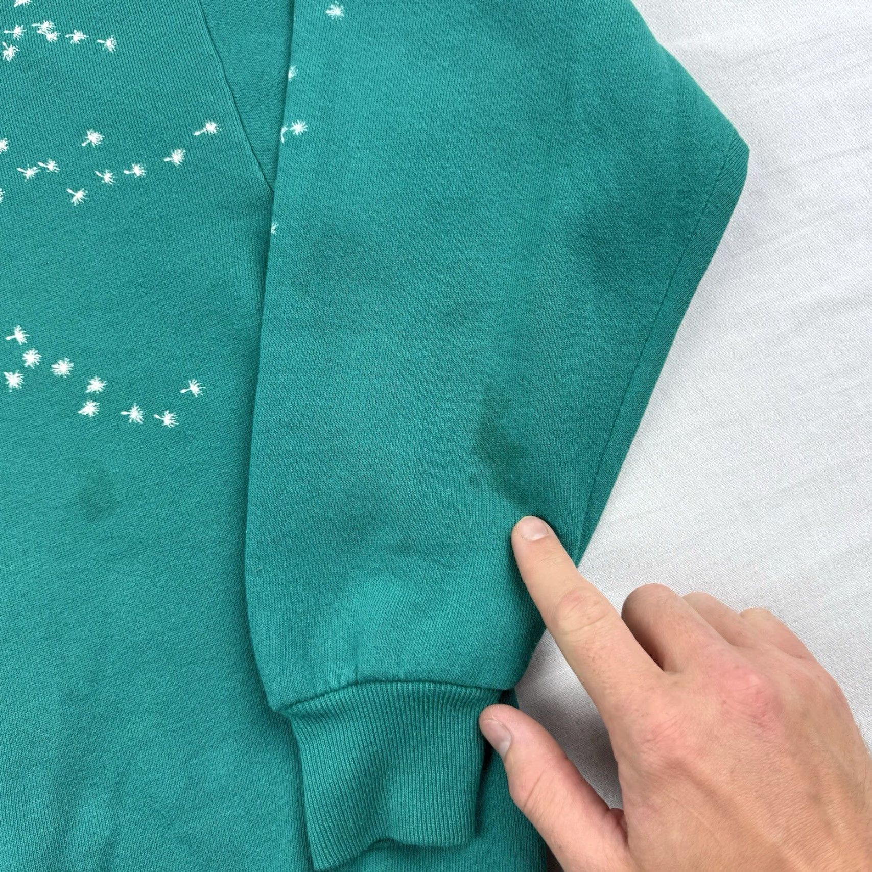 Vintage VINTAGE Morning Sun Sweatshirt Women’s Medium Pullover Crew Neck Long Sleeve Teal Nature 90s Size M / US 6-8 / IT 42-44 - 4 Thumbnail