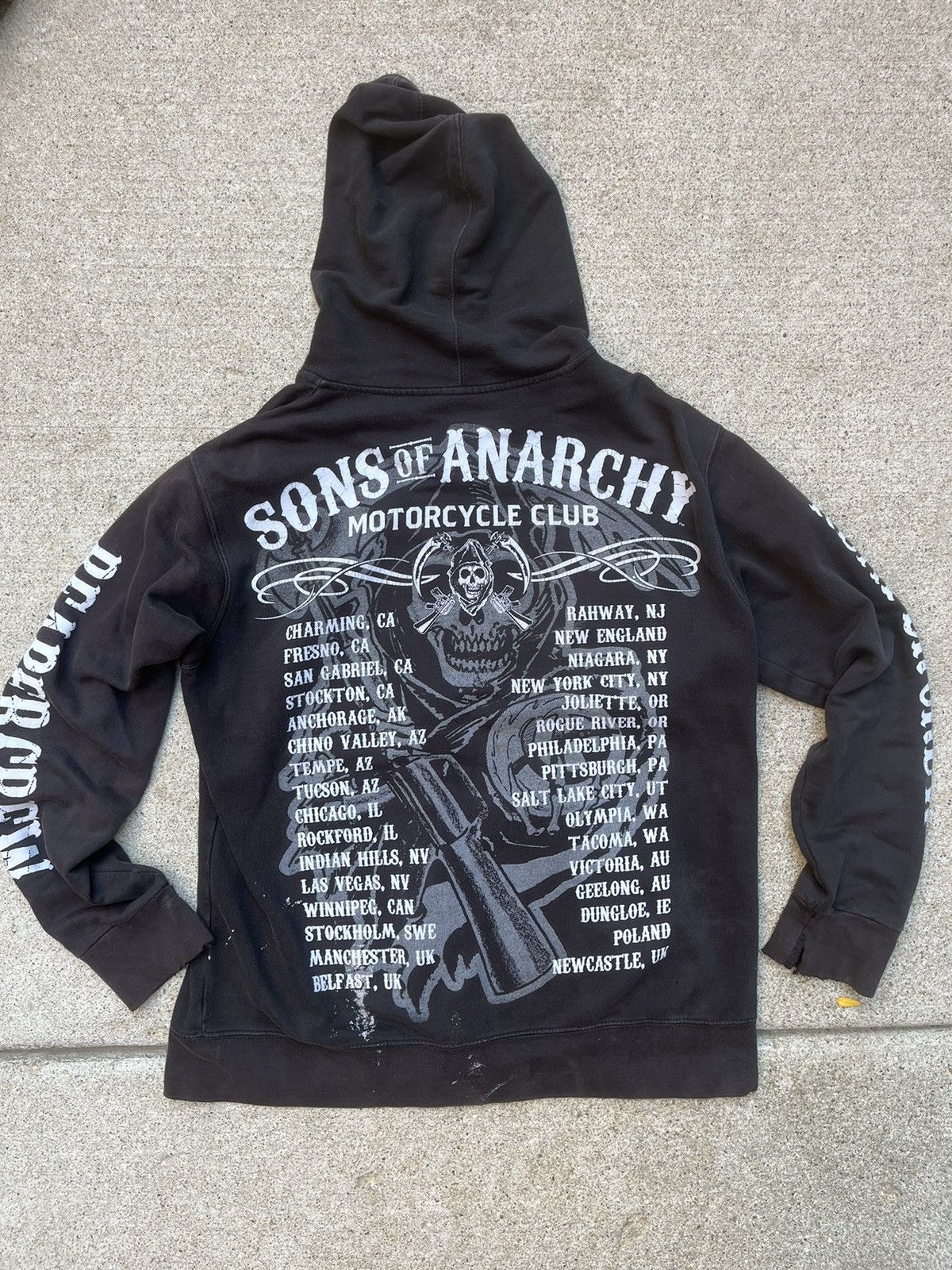 Affliction Crazy Sons of Anarchy Reaper Crew Grim Reaper Skull Hoodie Size US L / EU 52-54 / 3 - 6 Thumbnail