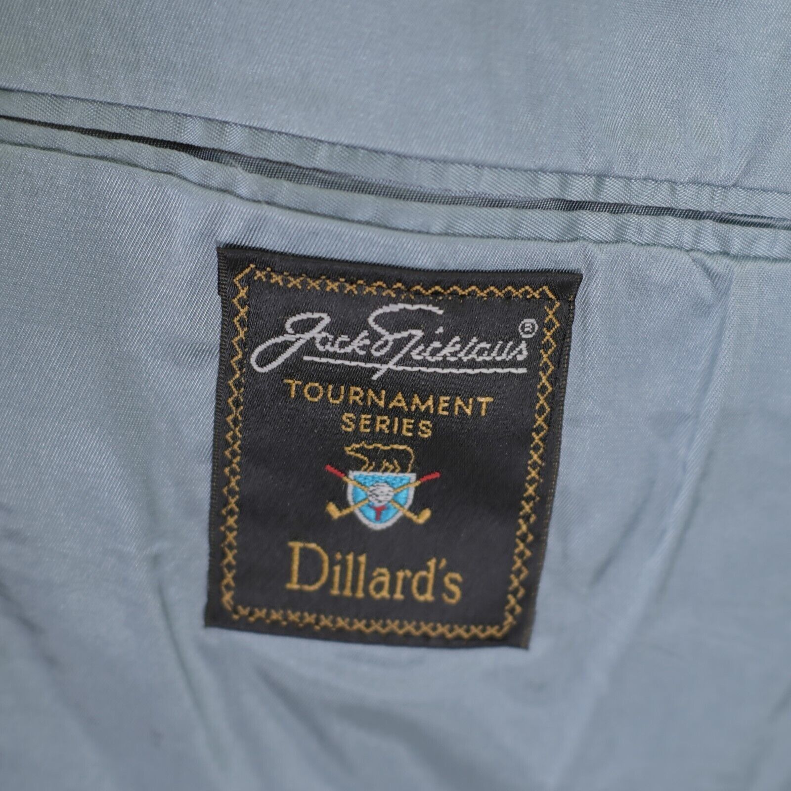 Hart Schaffner Marx Jack Nicklaus Tournament Series Wool Blue 2 Gold Button Blaz Size 42R - 9 Thumbnail