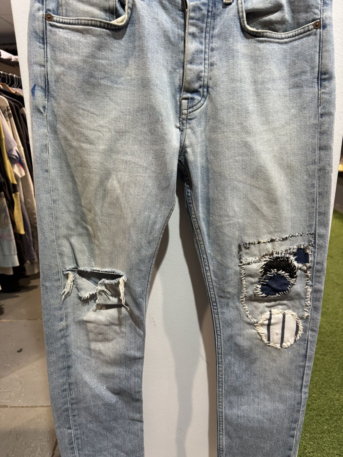 Acne Studios Acne Studios Distressed Patchwork Jeans Size US 32 / EU 48 - 2 Thumbnail