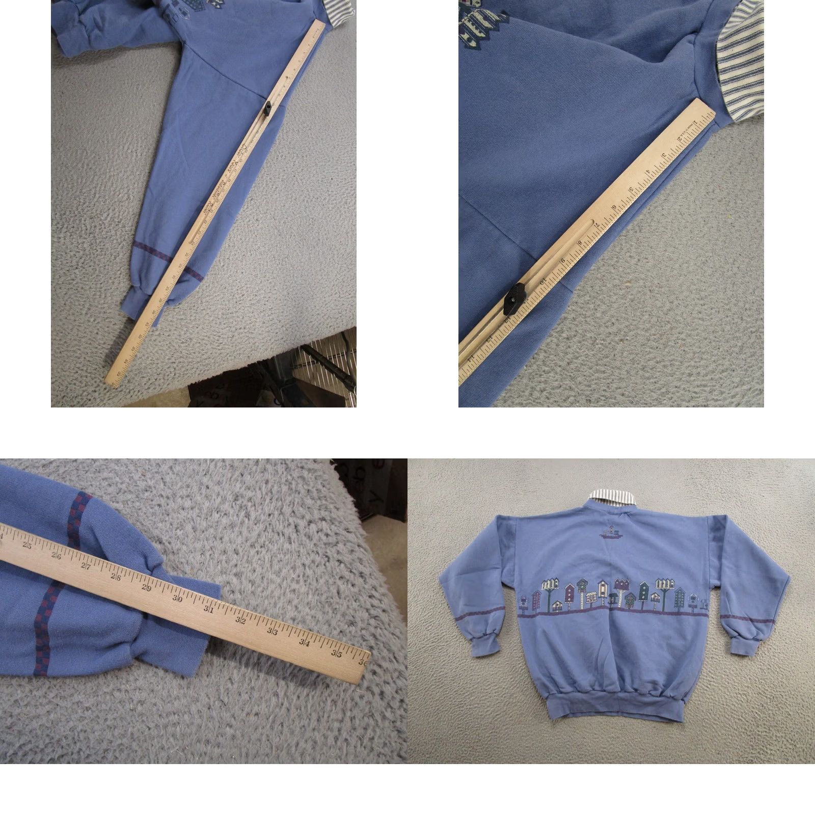 Vintage Art Unlimited Bird Horse Wrap Around Turtleneck Sweatshirt XL Women Vintage Blue 90s United States Made Pullover Winter Fall Mens Womens Boys Girls Size XL / US 12-14 / IT 48-50 - 8 Thumbnail